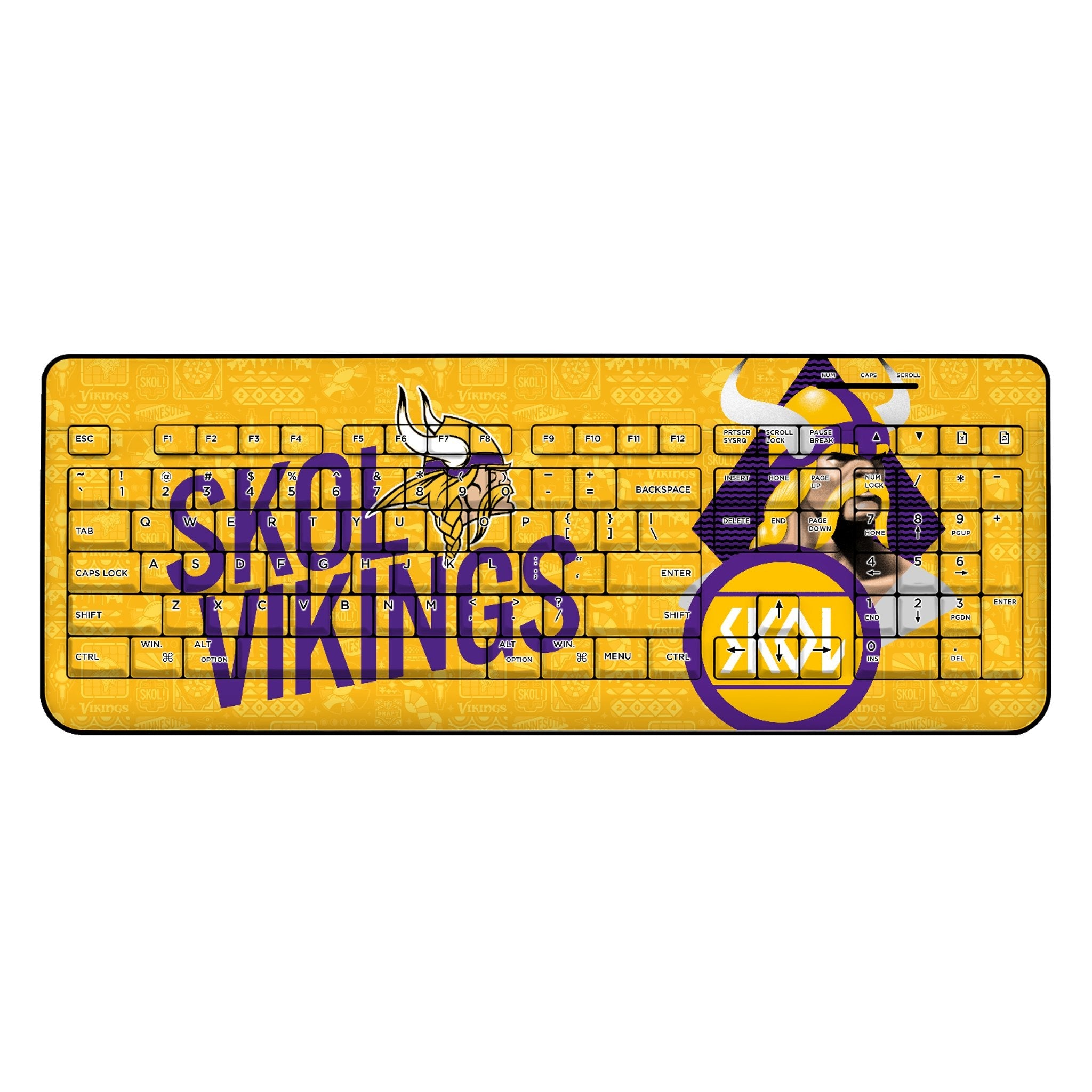 Minnesota Vikings 2024 Illustrated Limited Edition Wireless USB Keyboard 1