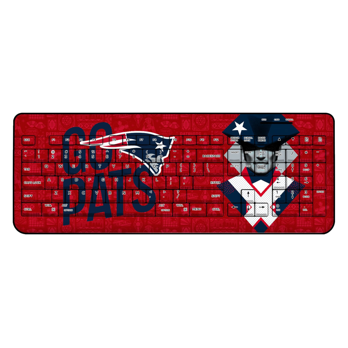 New England Patriots 2024 Illustrated Limited Edition Wireless USB Keyboard 1