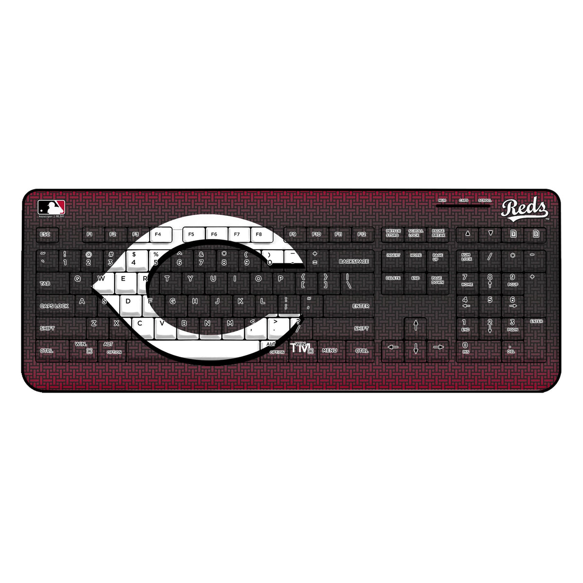 Cincinnati Reds Linen Wireless USB Keyboard 1