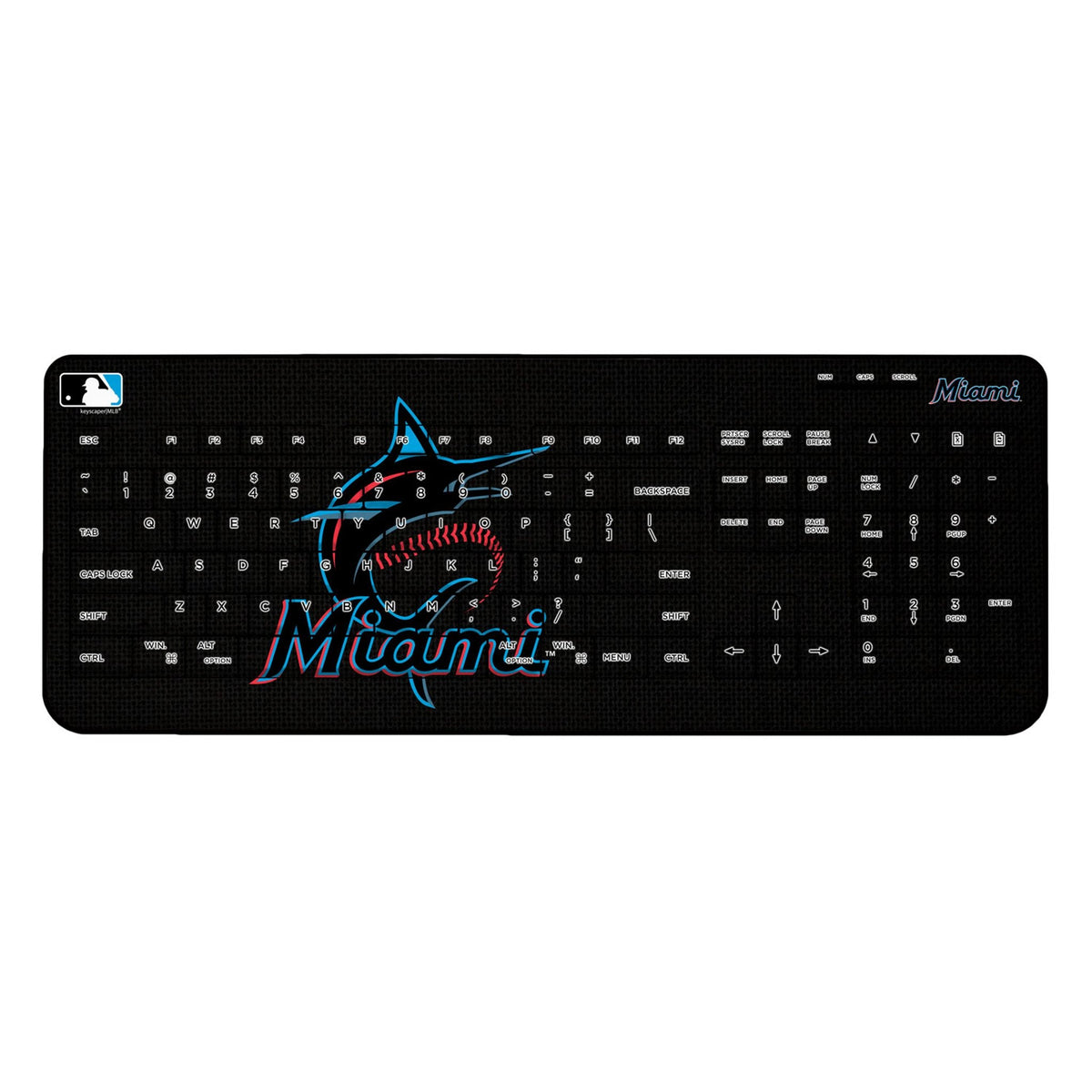 Miami Marlins Solid Wireless USB Keyboard 1