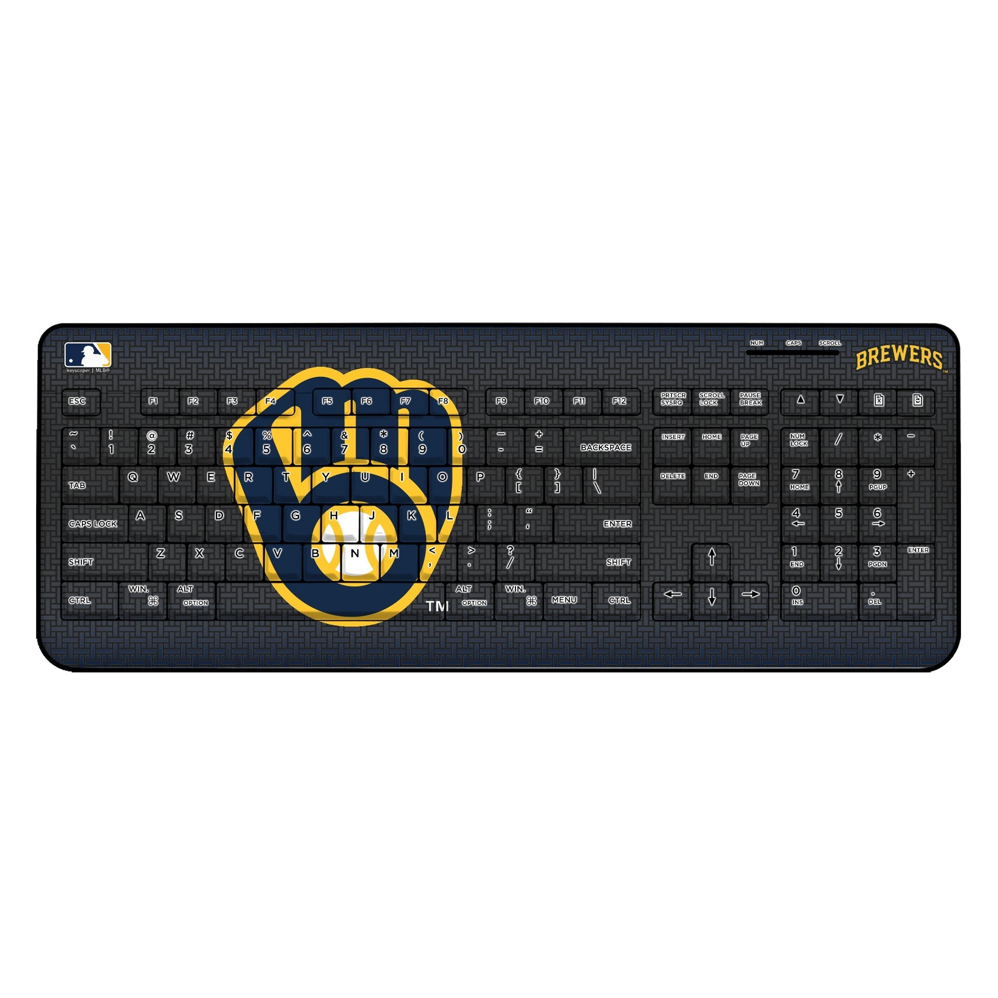 Milwaukee Brewers Linen Wireless USB Keyboard 1