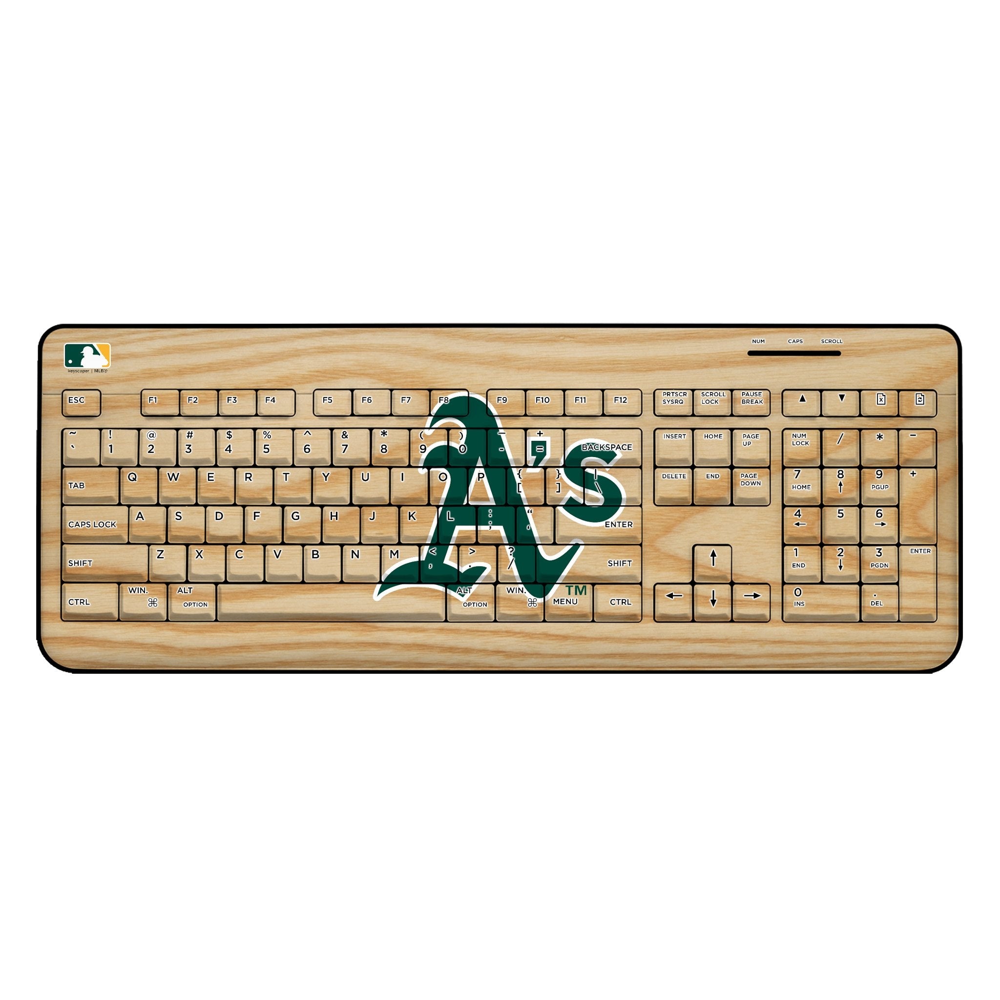 Oakland Athletics Baseball Bat Wireless USB Keyboard 1