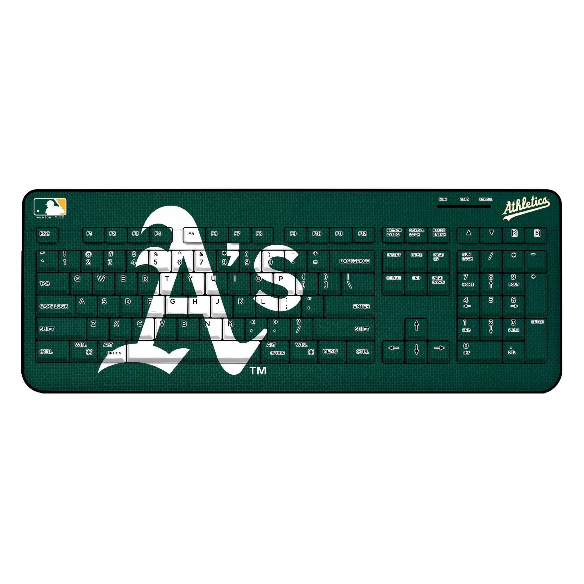 Oakland Athletics Solid Wireless USB Keyboard 1