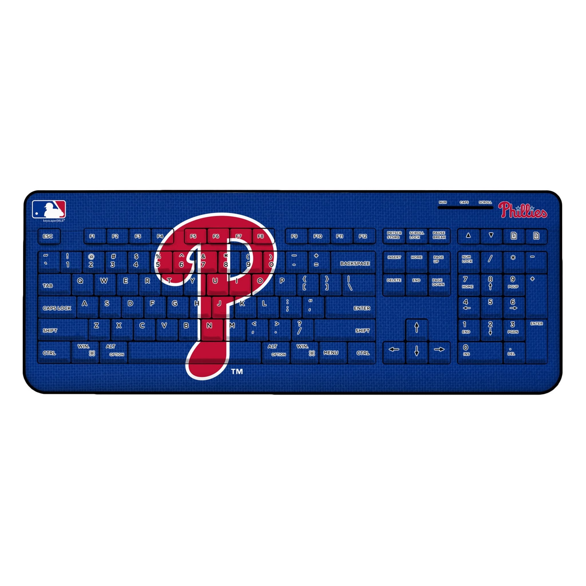 Philadelphia Phillies Solid Wireless USB Keyboard 1