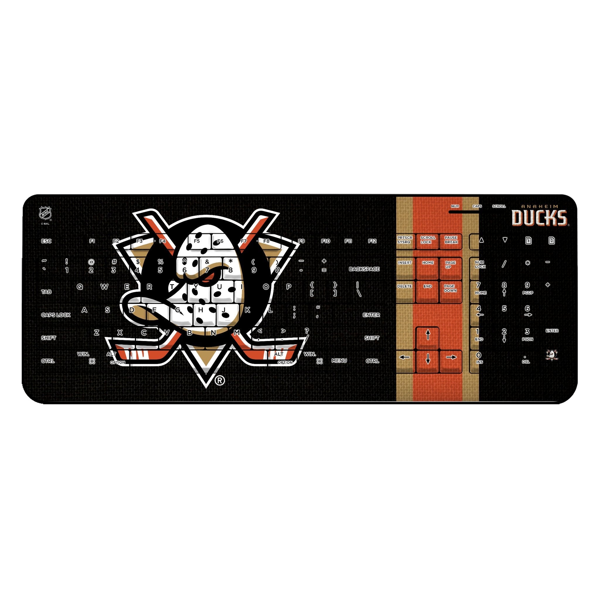 Anaheim Ducks Stripe Wireless USB Keyboard