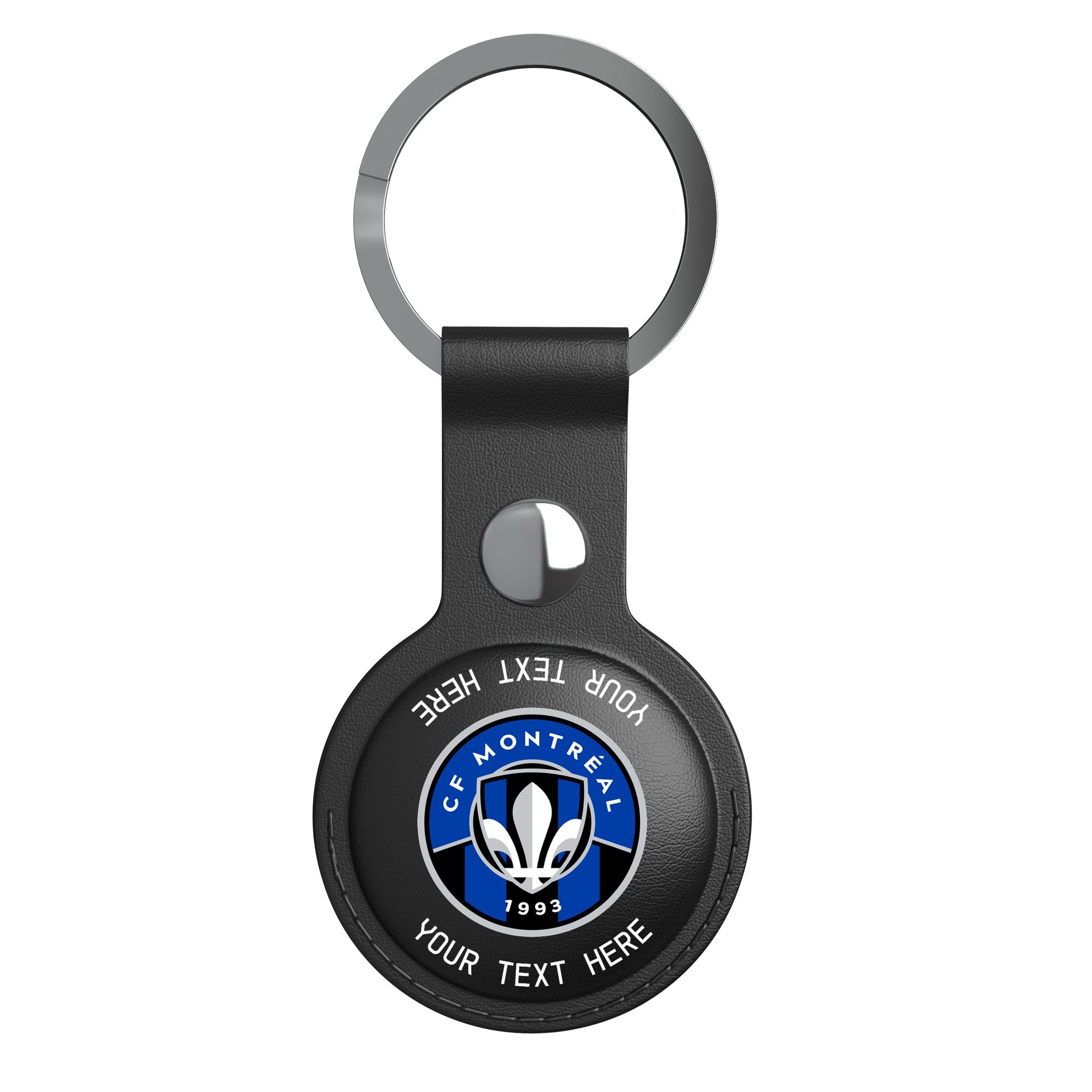 CF Montreal Personalized Insignia Black Airtag Holder 1