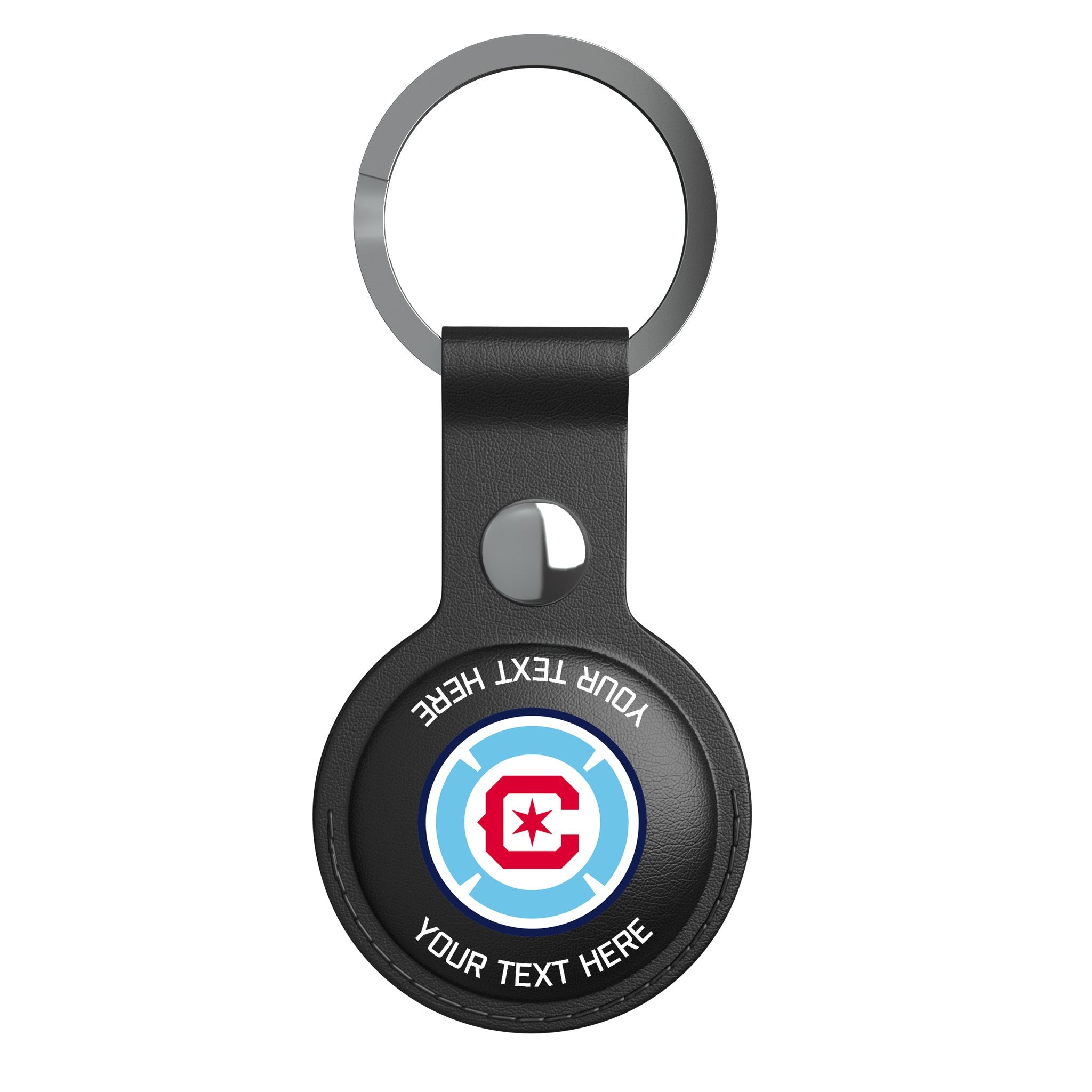 Chicago Fire Personalized Insignia Black Airtag Holder