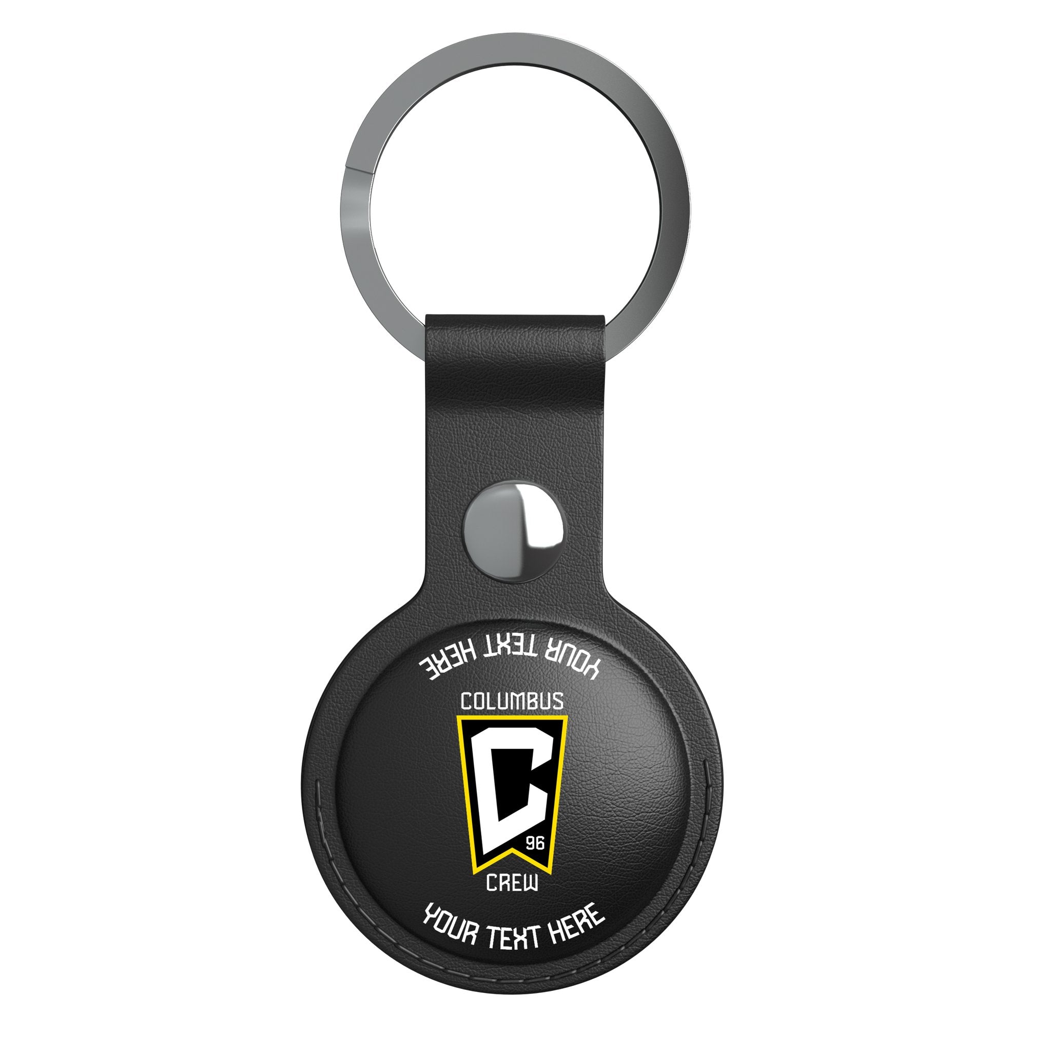 Columbus Crew Personalized Insignia Black Airtag Holder 1