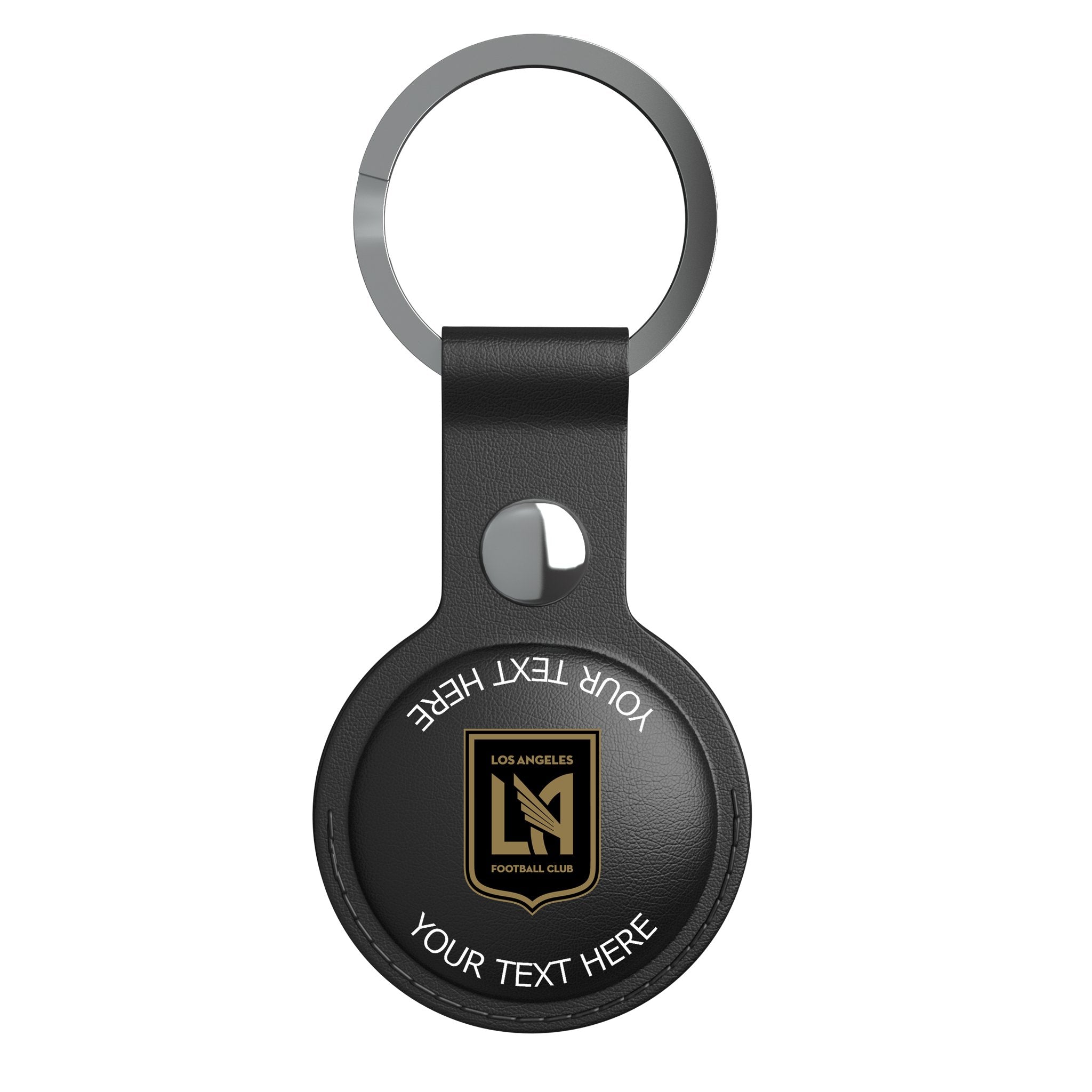 Los Angeles Football Club Personalized Insignia Black Airtag Holder
