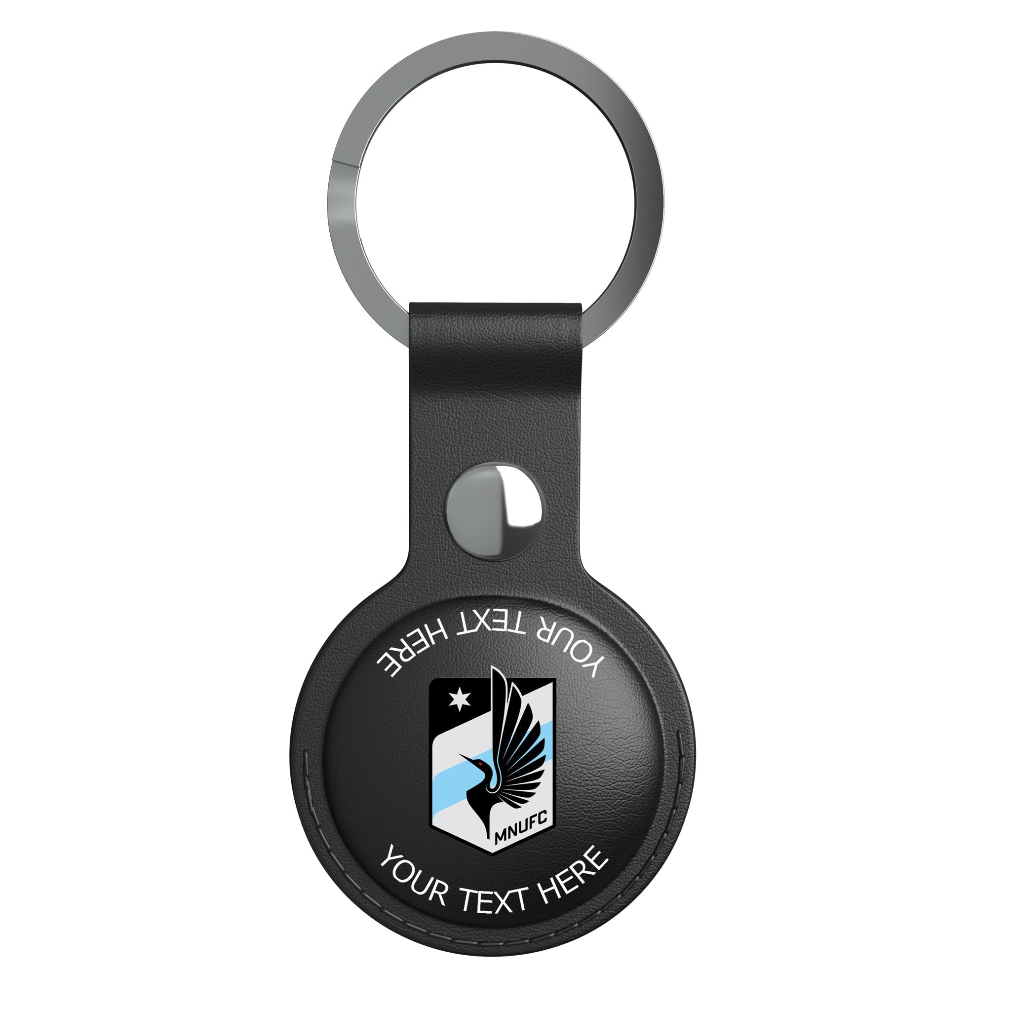 Minnesota United FC Personalized Insignia Black Airtag Holder 1