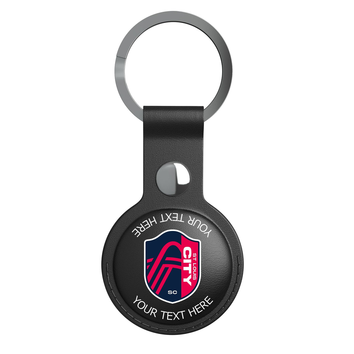 St. Louis CITY SC Personalized Insignia Black Airtag Holder 1