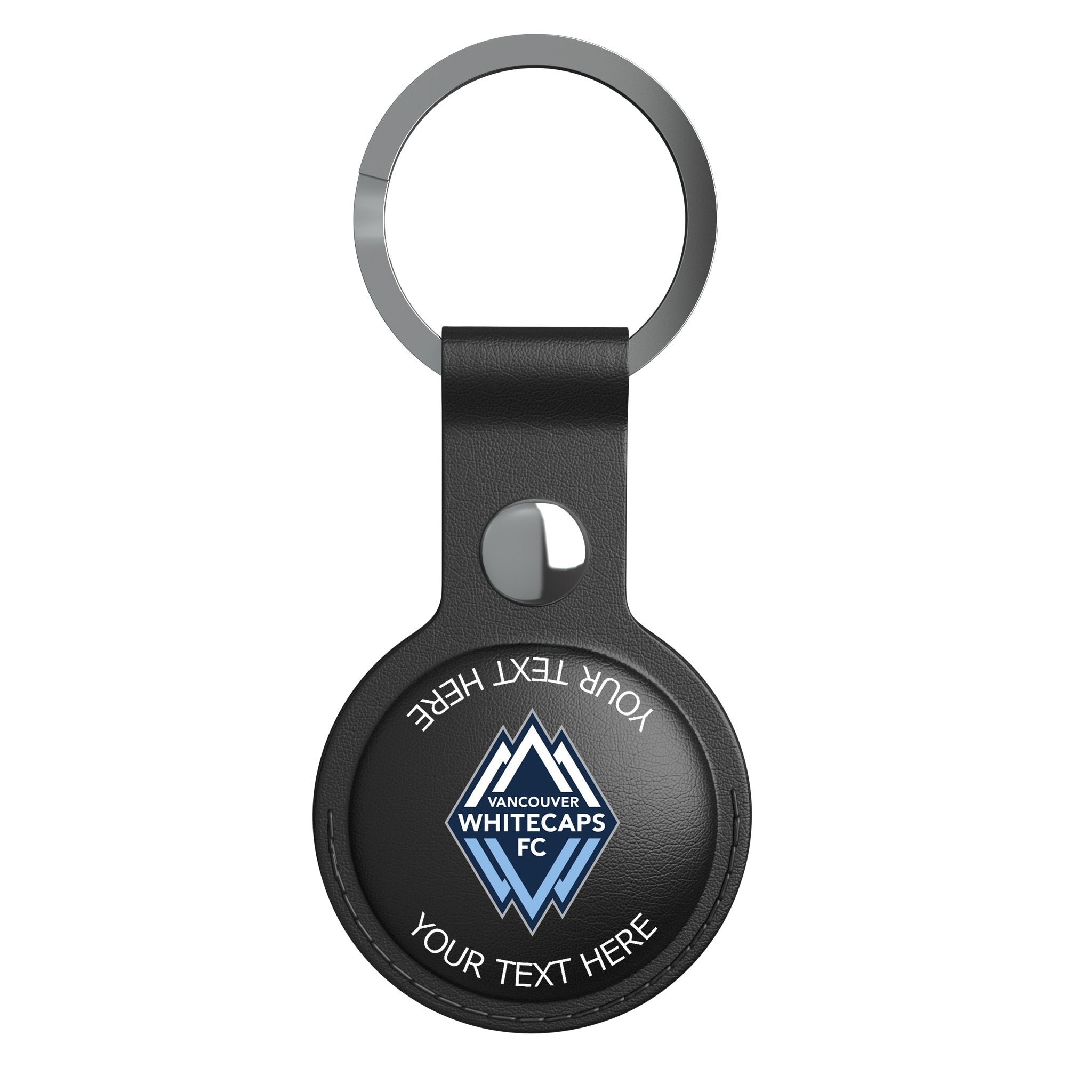 Vancouver Whitecaps Personalized Insignia Black Airtag Holder