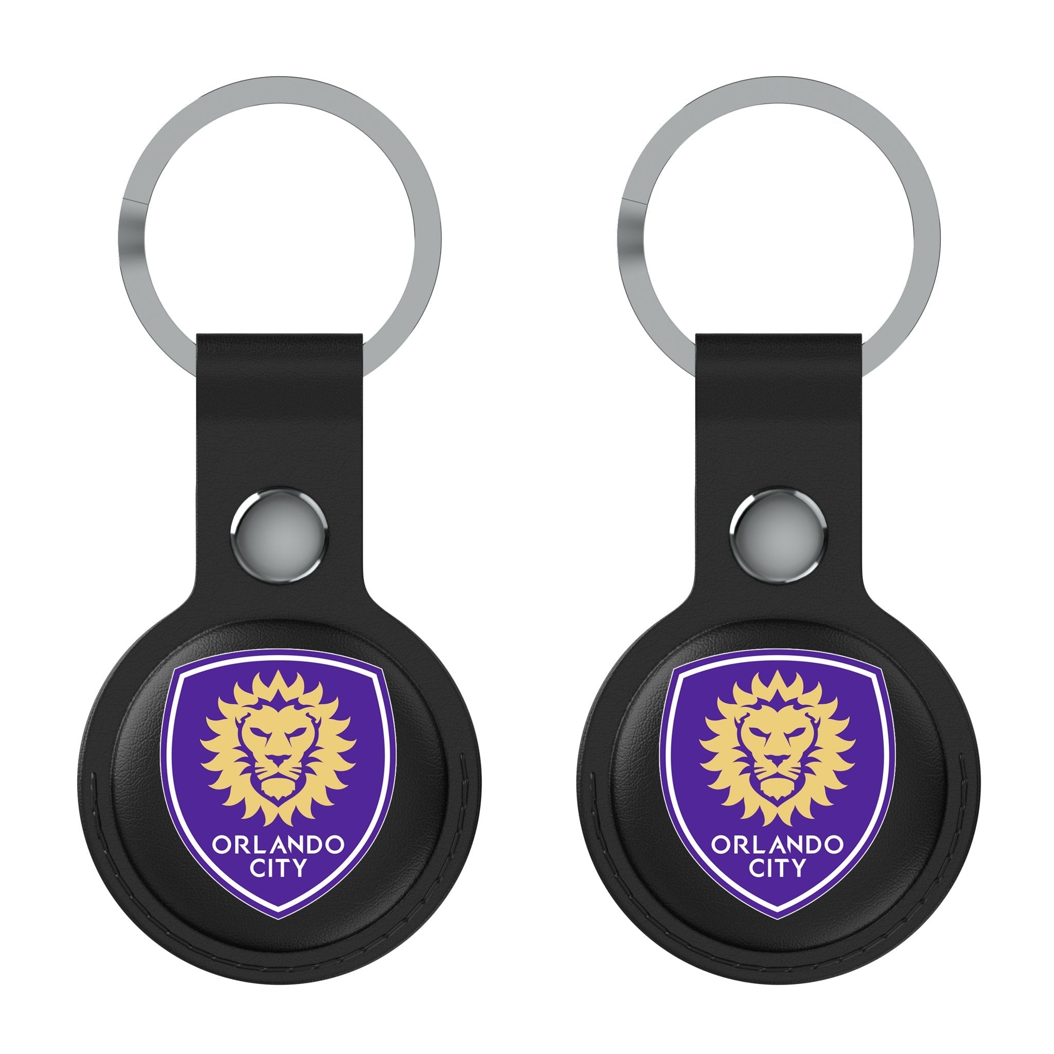 Orlando City Soccer Club  Insignia Black Airtag Holder 2-Pack 1