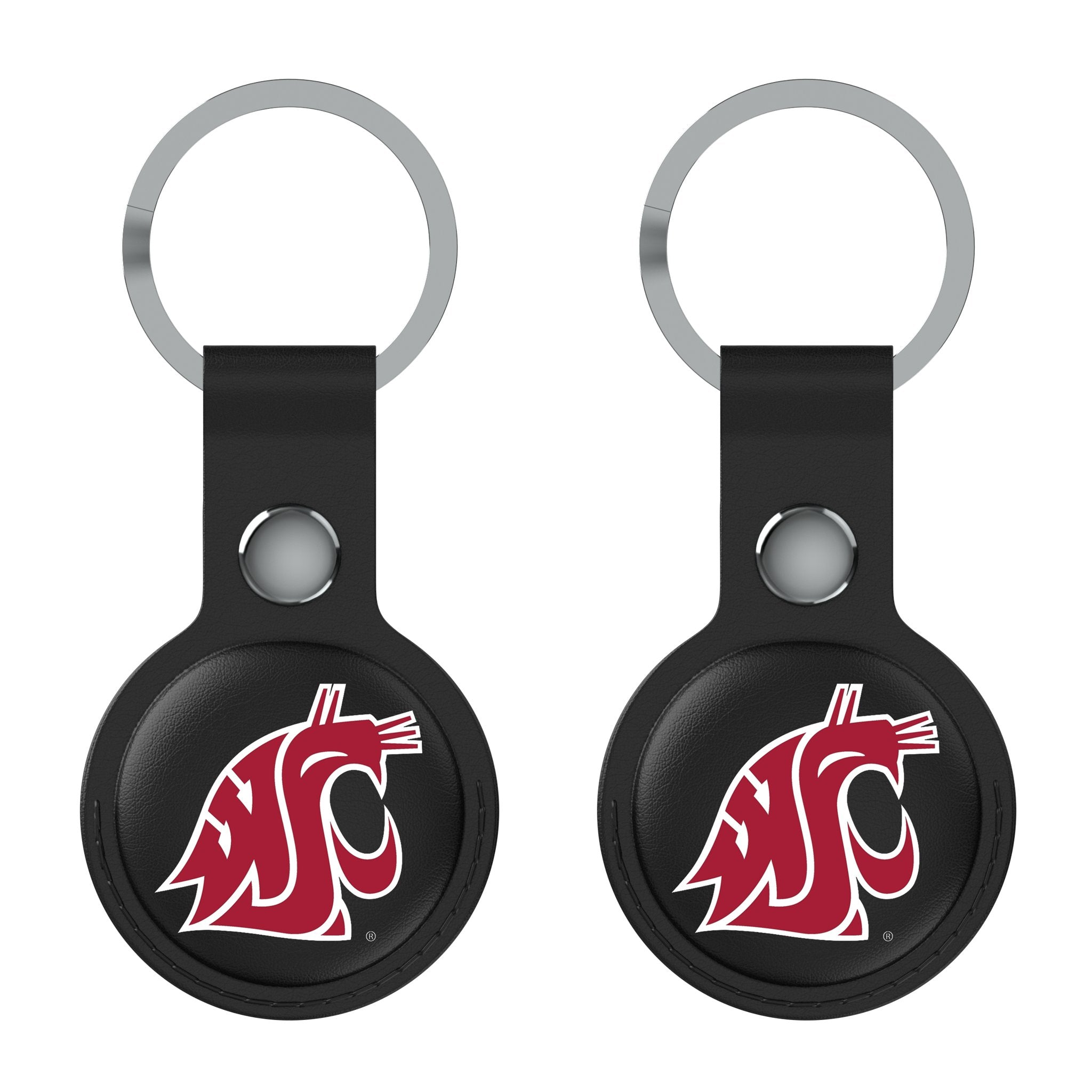Washington State University Cougars Insignia Black Airtag Holder 2-Pack 1