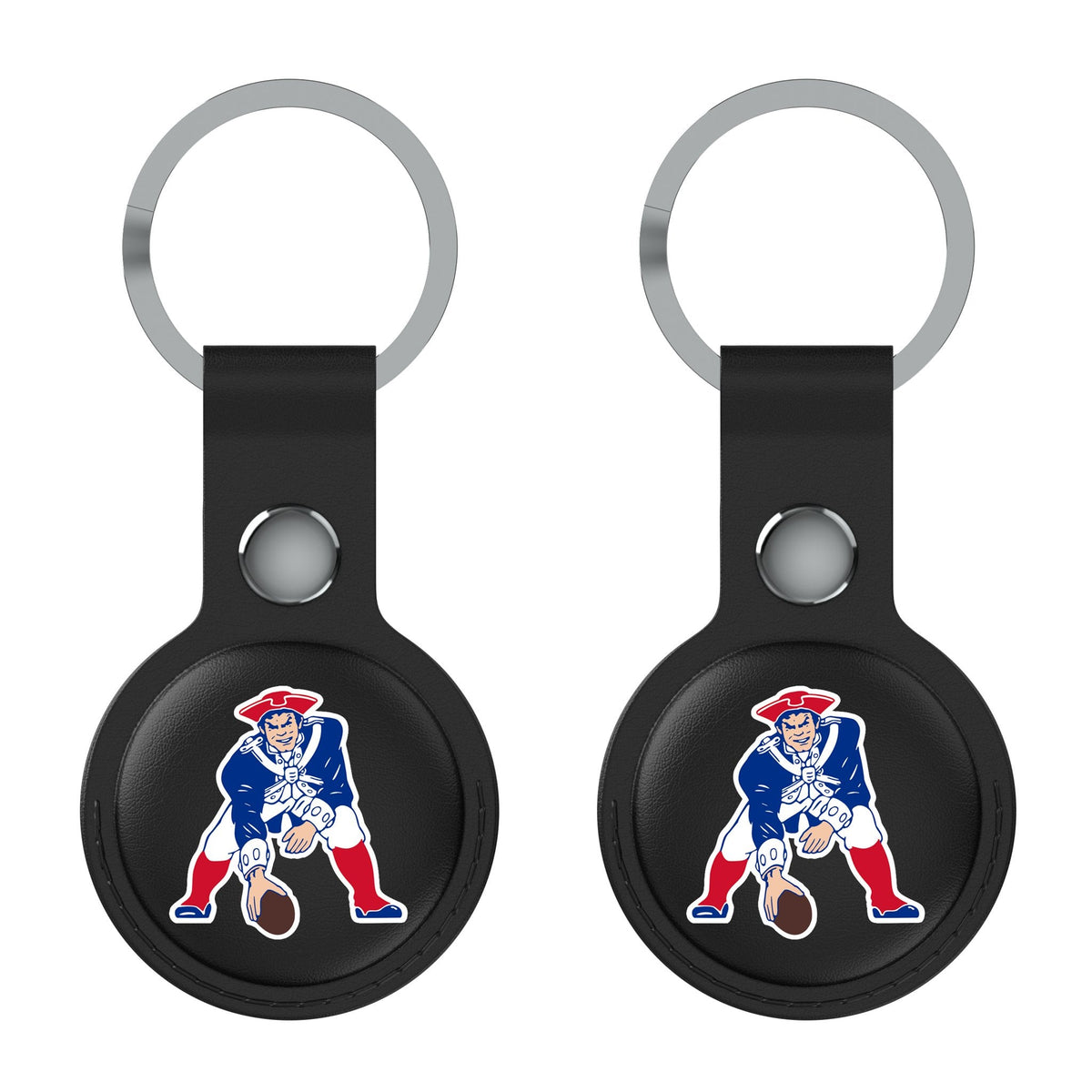 New England Patriots Historic Collection Insignia Black Airtag Holder 2-Pack 1