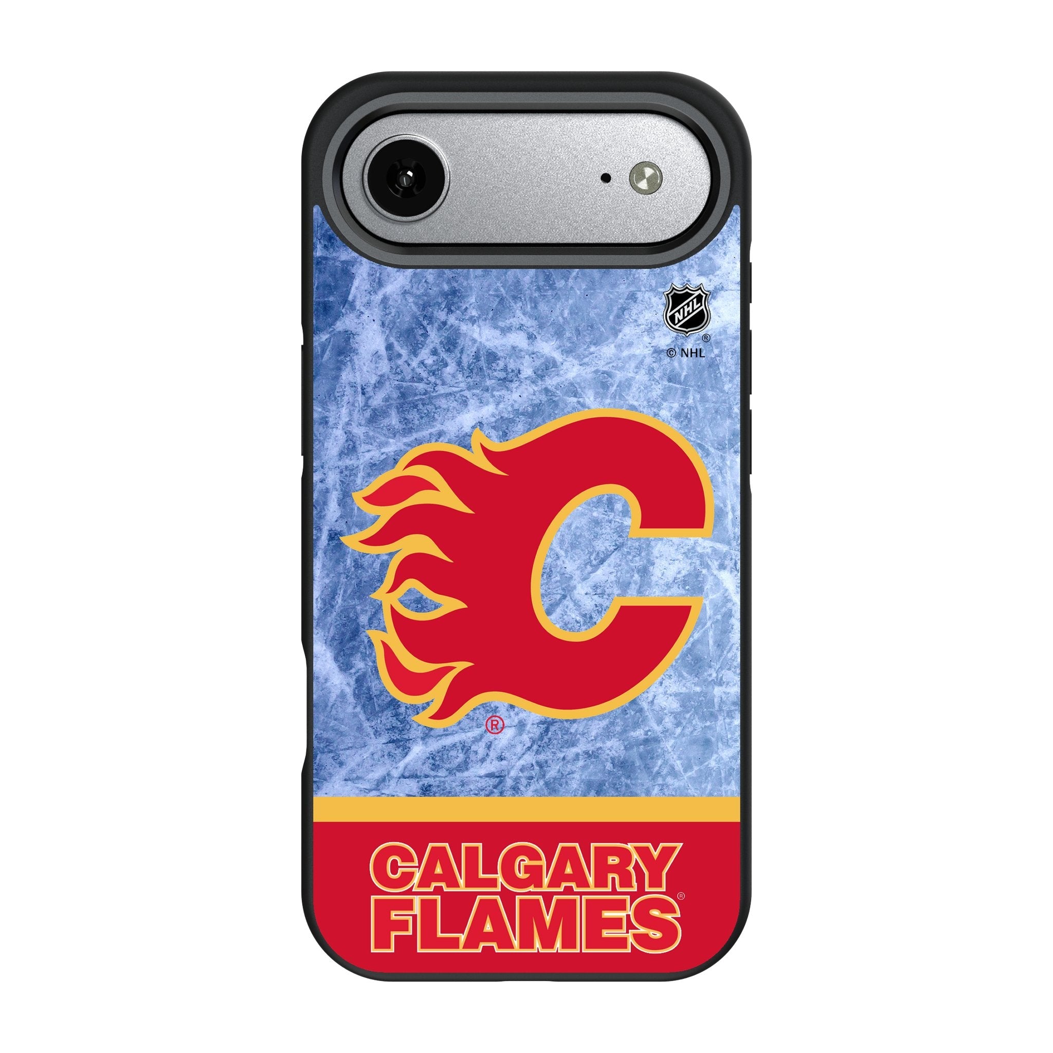 Calgary Flames Ice Wordmark Bump Phone Case for Apple iPhone 17 Series 3