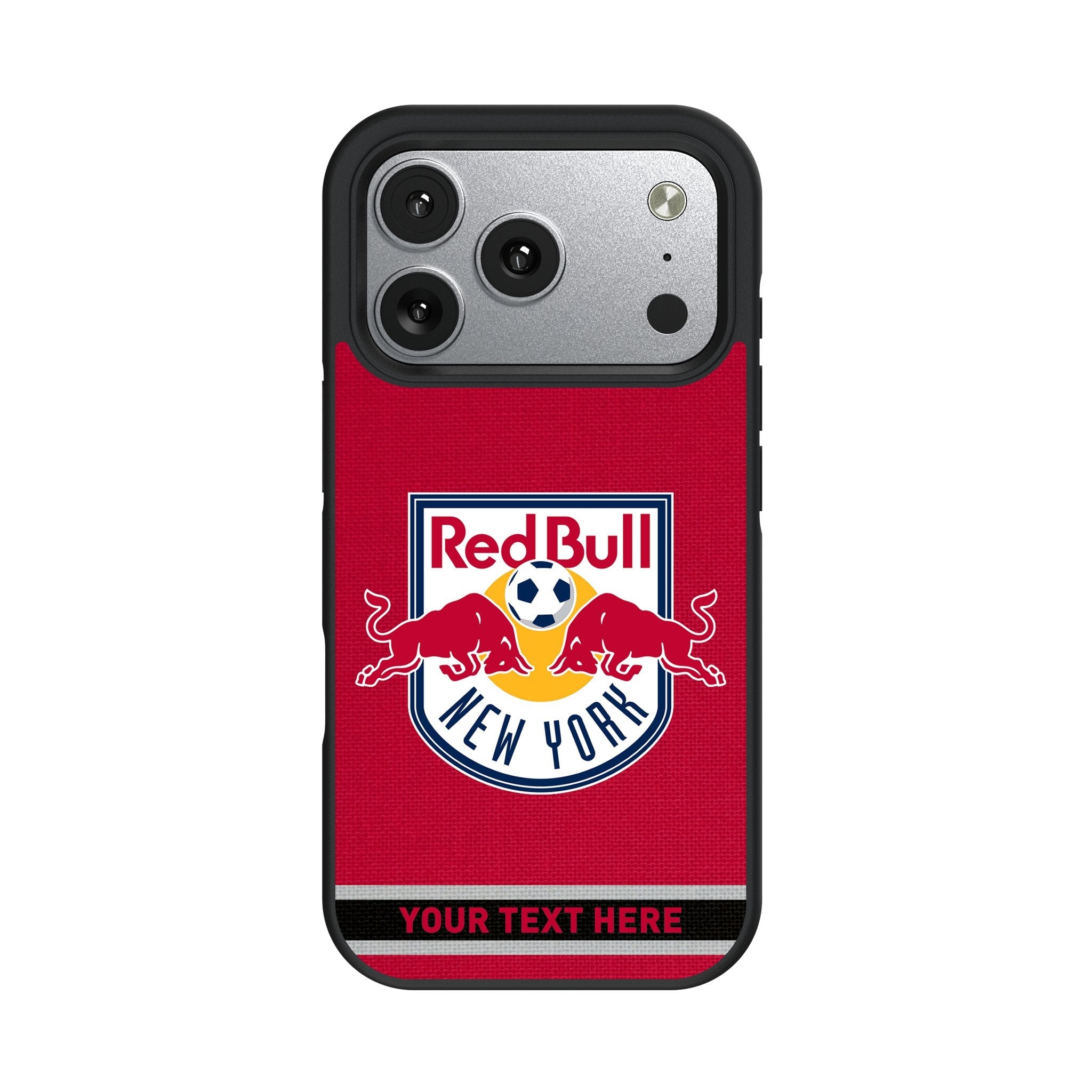 New York Red Bulls Personalized Stripe Bump Phone Case for Apple iPhone 17 Series