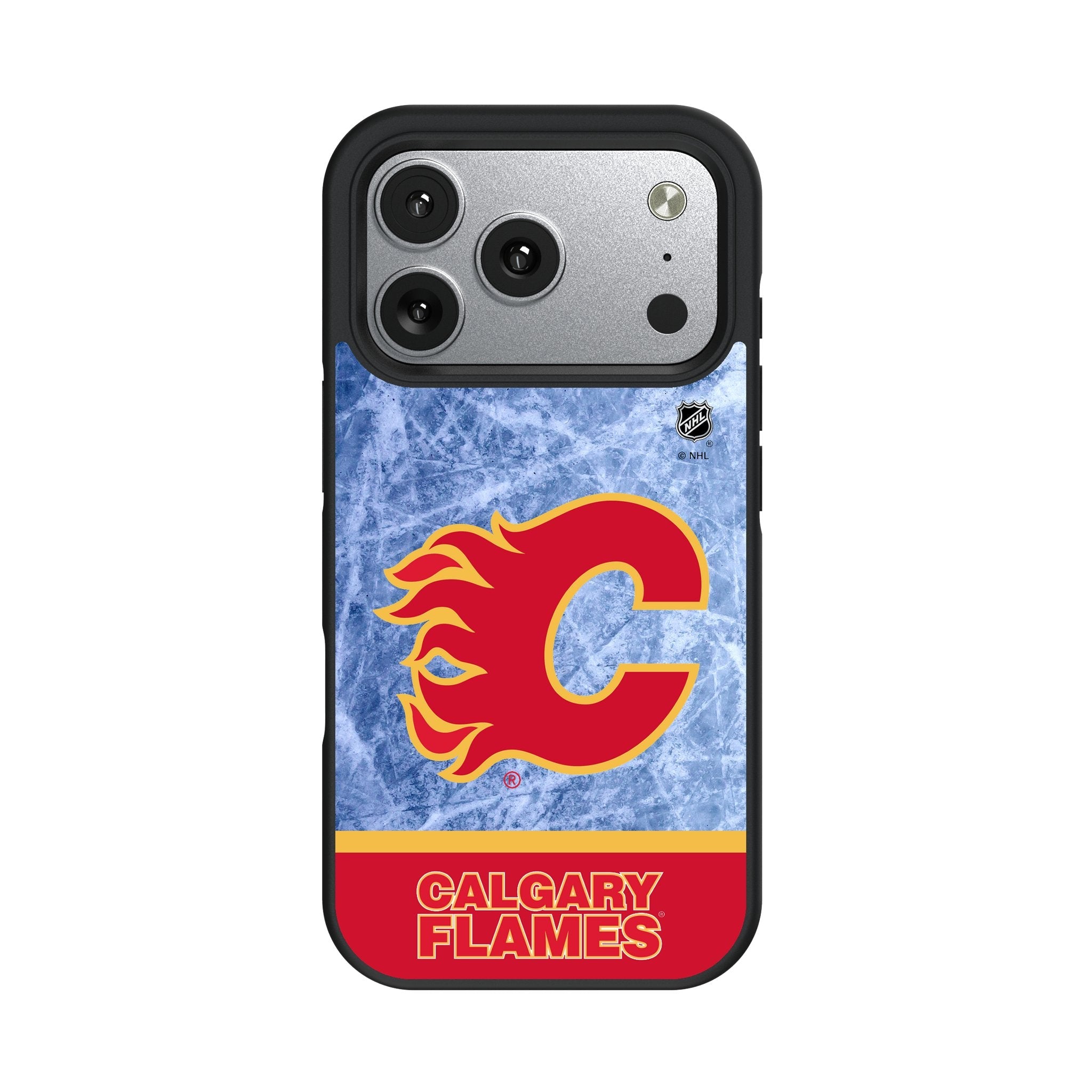 Calgary Flames Ice Wordmark Bump Phone Case for Apple iPhone 17 Series