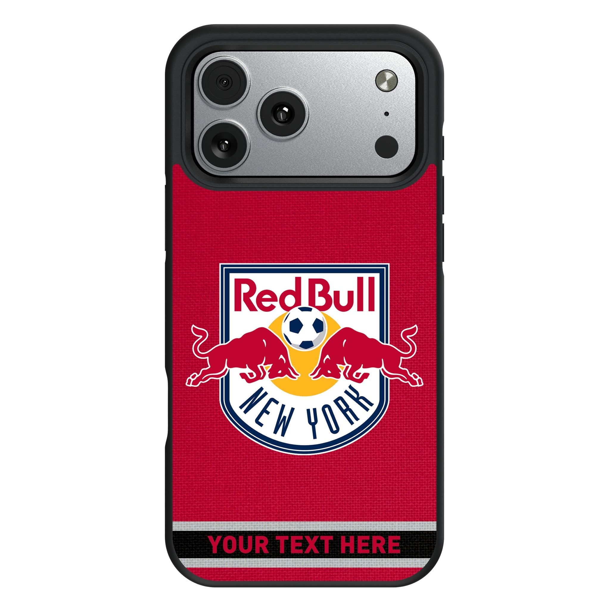 New York Red Bulls Personalized Stripe Bump Phone Case for Apple iPhone 17 Series