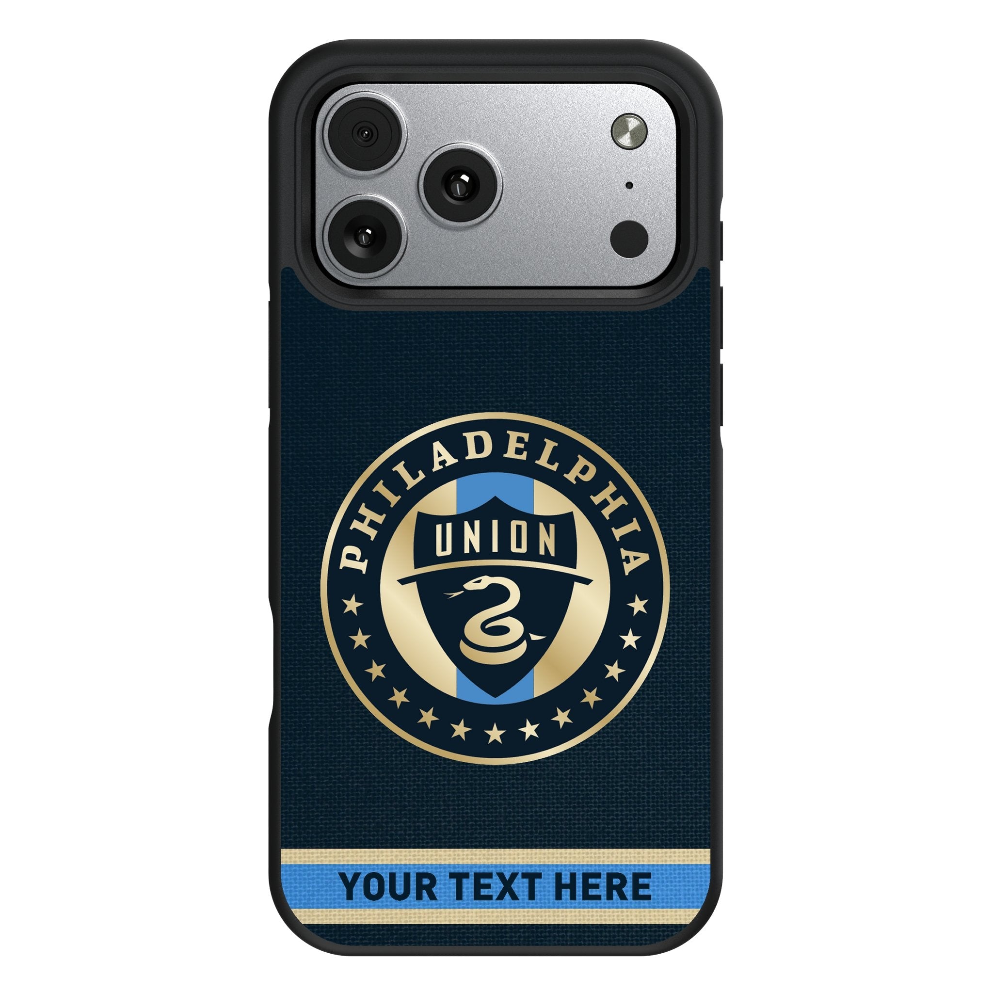 Philadelphia Union Personalized Stripe Bump Phone Case for Apple iPhone 17 Series