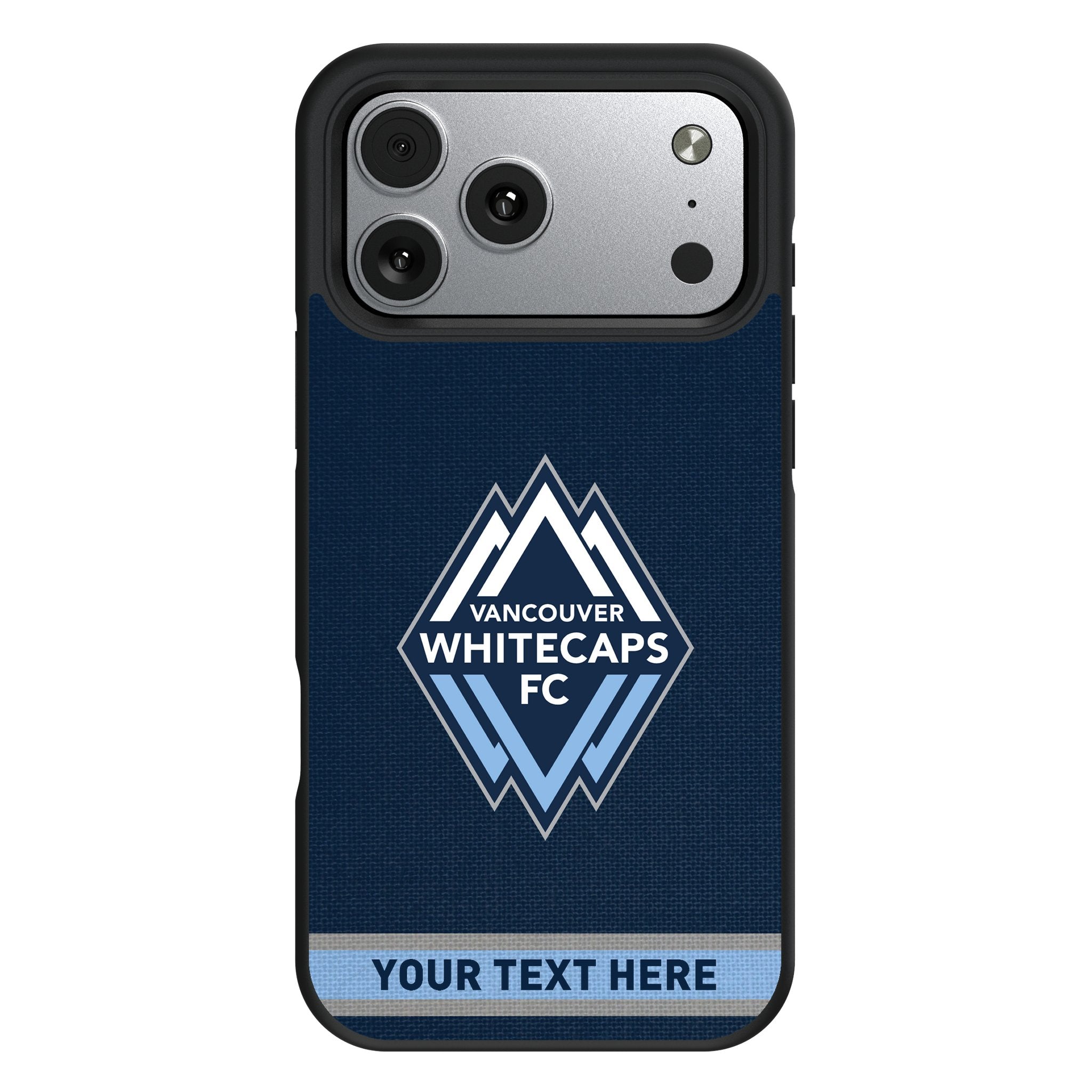 Vancouver Whitecaps Personalized Stripe Bump Phone Case for Apple iPhone 17 Series