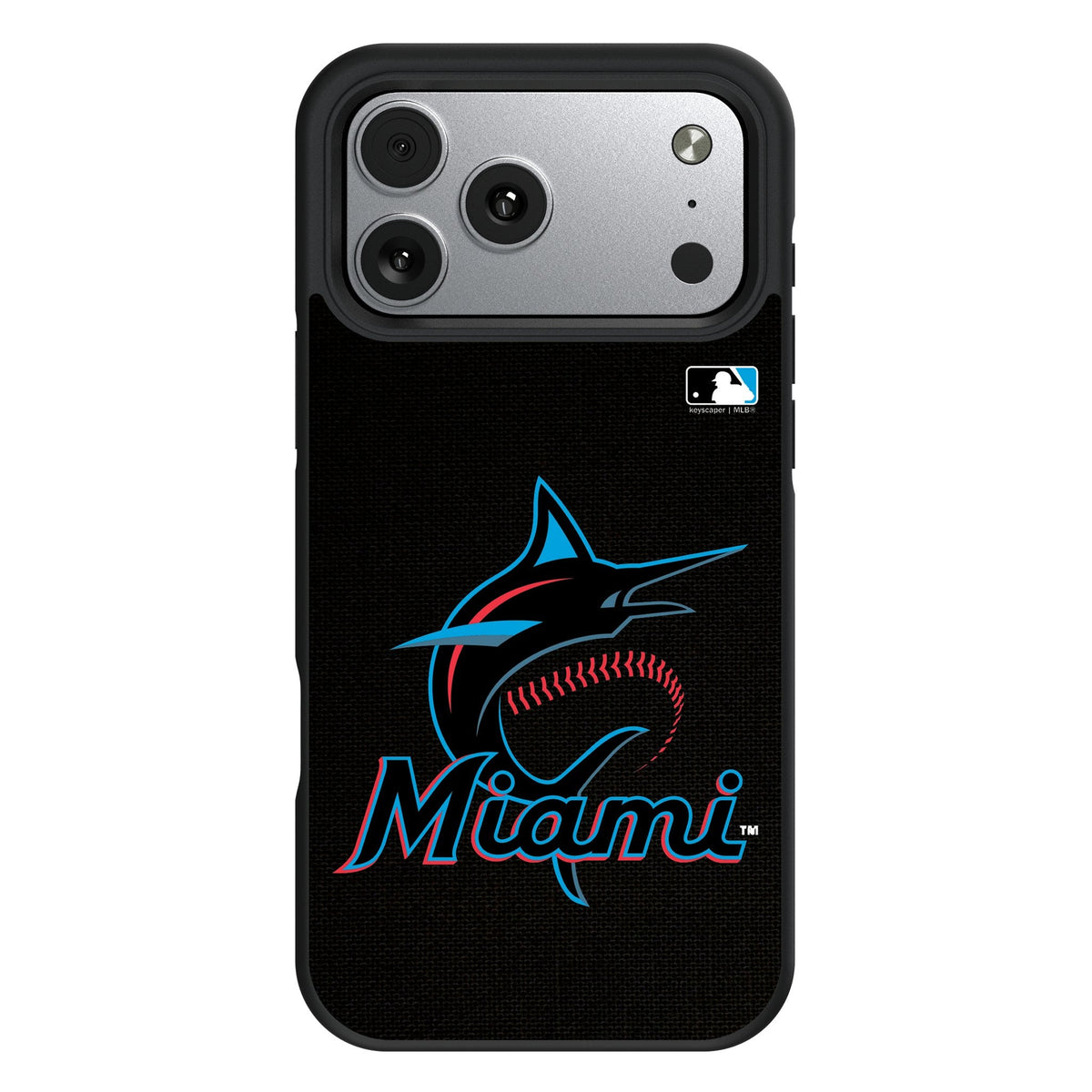 Miami Marlins Solid Bump Phone Case for Apple iPhone 17 Series 1