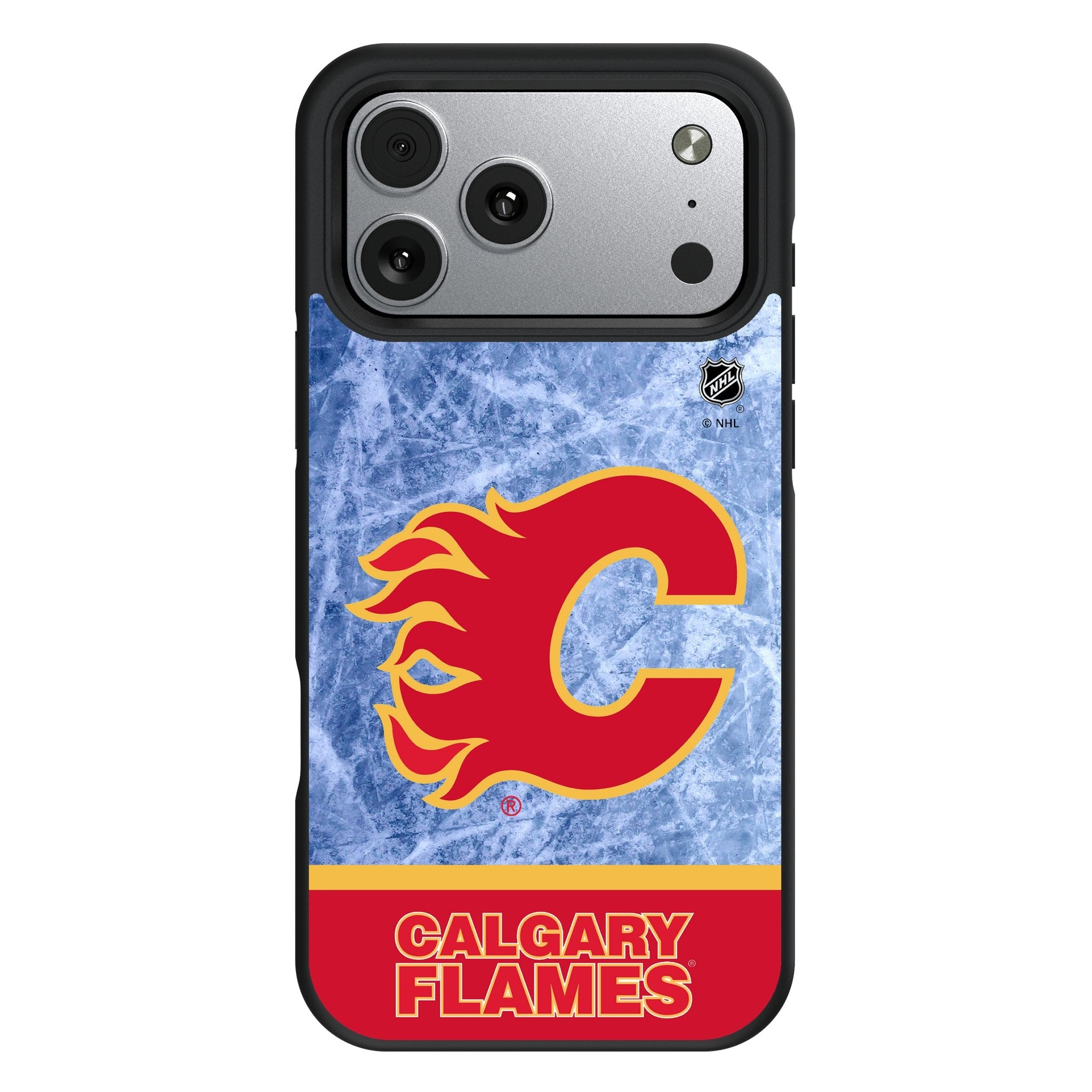Calgary Flames Ice Wordmark Bump Phone Case for Apple iPhone 17 Series
