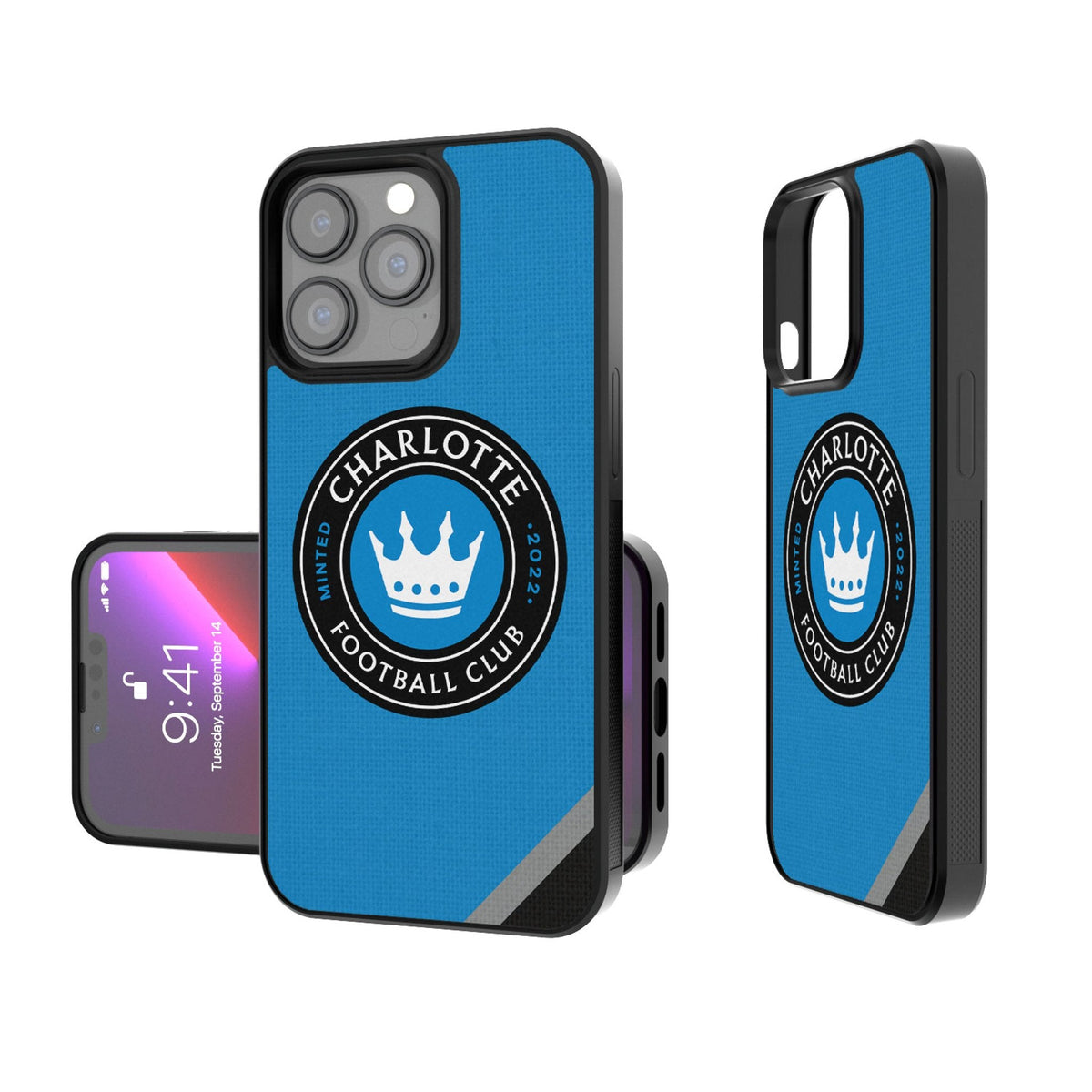 Charlotte FC  Diagonal Stripe Bump Phone Case