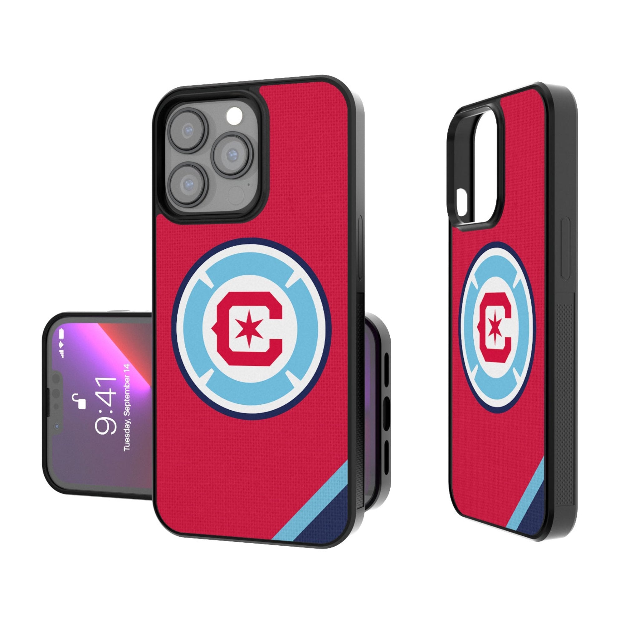 Chicago Fire  Diagonal Stripe Bump Phone Case