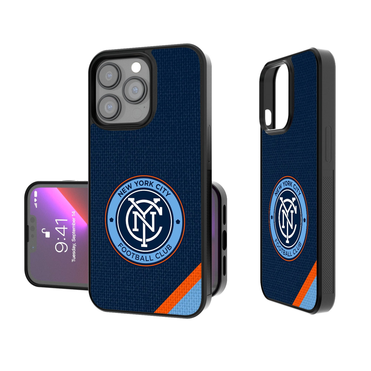 New York City FC  Diagonal Stripe Bump Phone Case 1