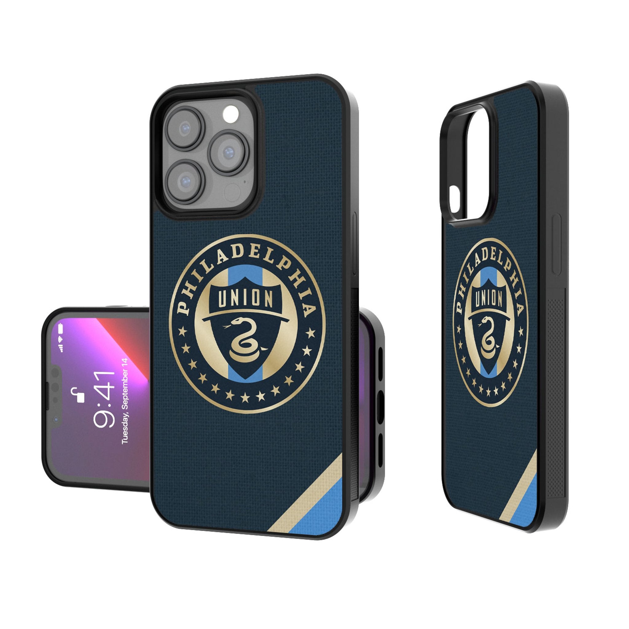 Philadelphia Union   Diagonal Stripe Bump Phone Case