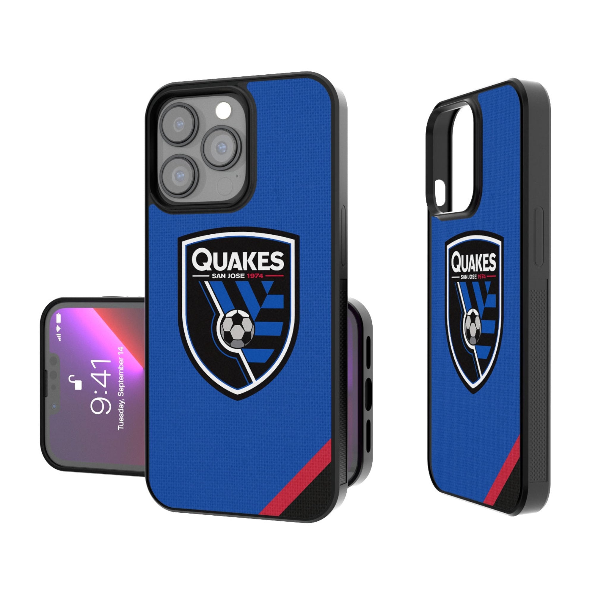 San Jose Earthquakes   Diagonal Stripe Bump Phone Case