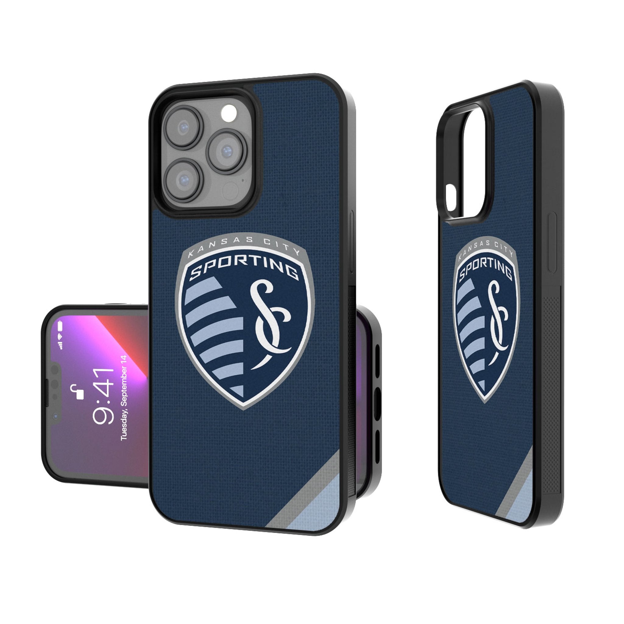 Sporting Kansas City   Diagonal Stripe Bump Phone Case