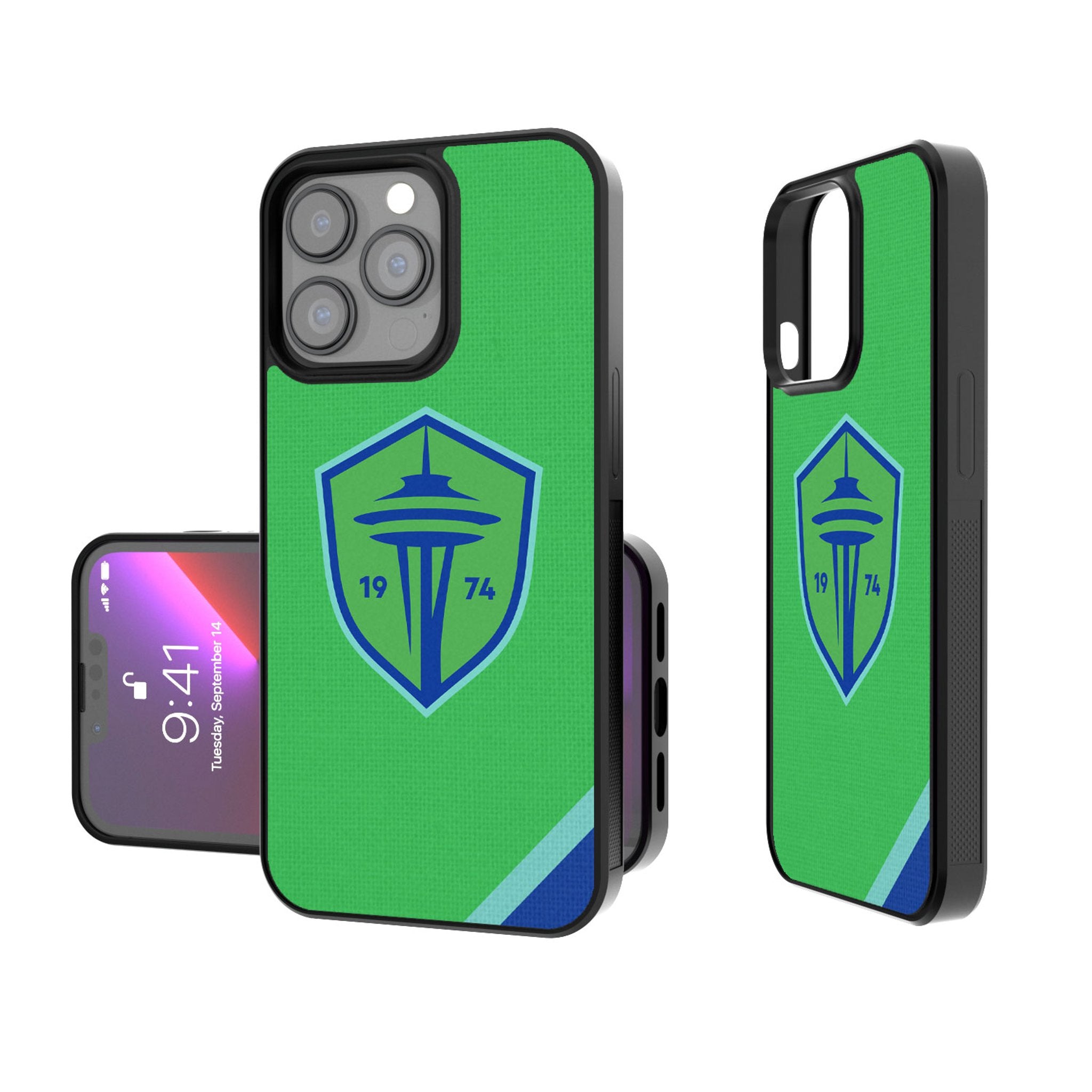 Seattle Sounders FC   Diagonal Stripe Bump Phone Case