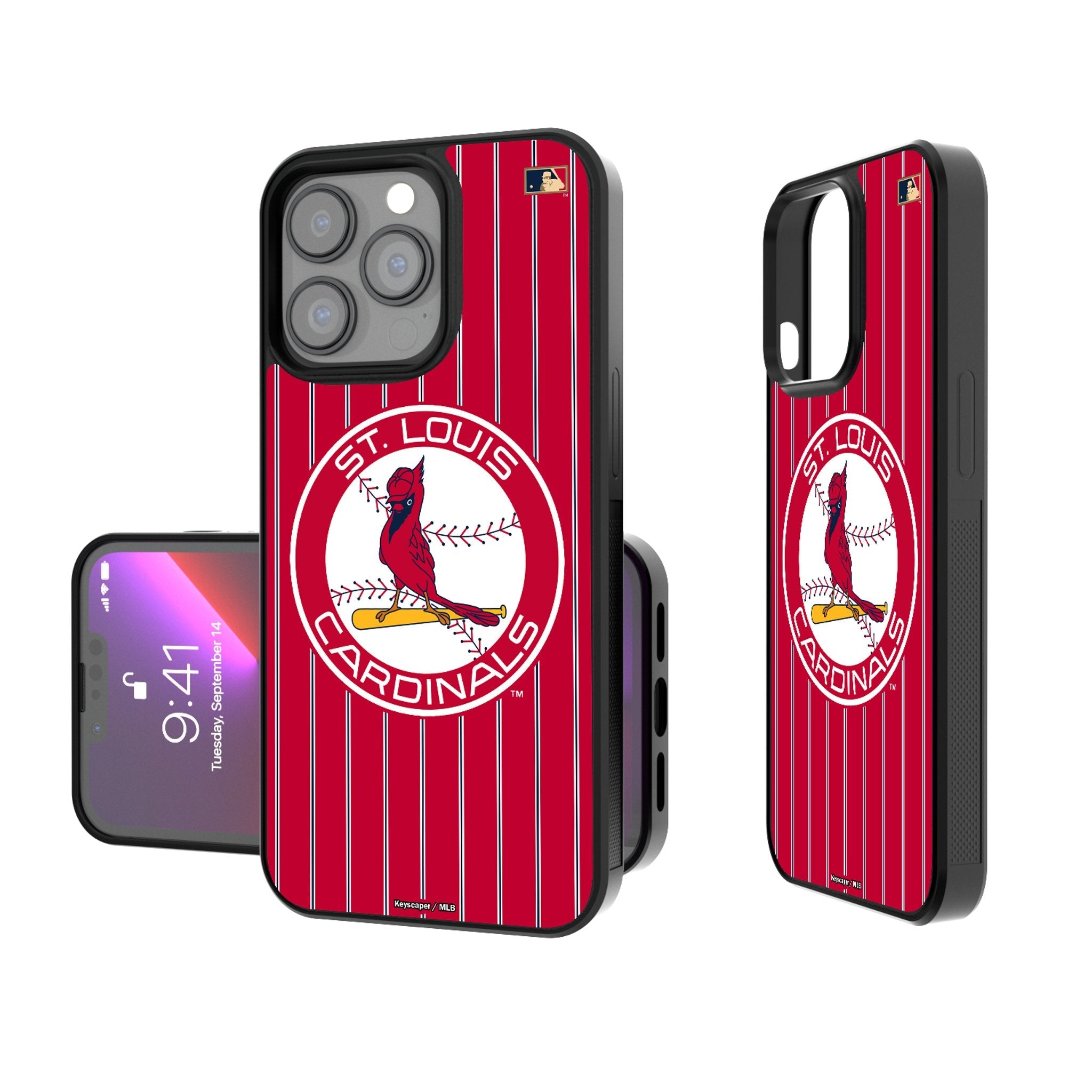 St Louis Cardinals 1966-1997 - Cooperstown Collection Pinstripe Bump Phone Case