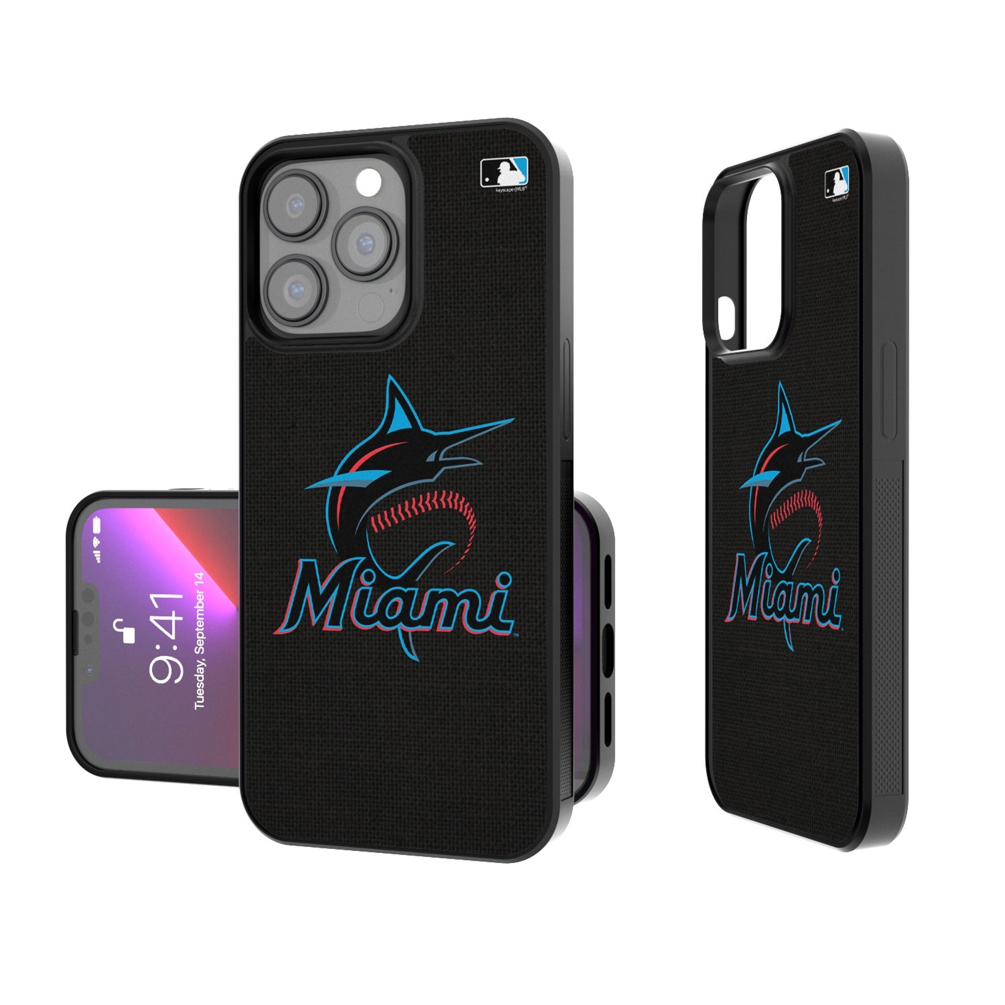 Miami Marlins Solid Bump Phone Case 1
