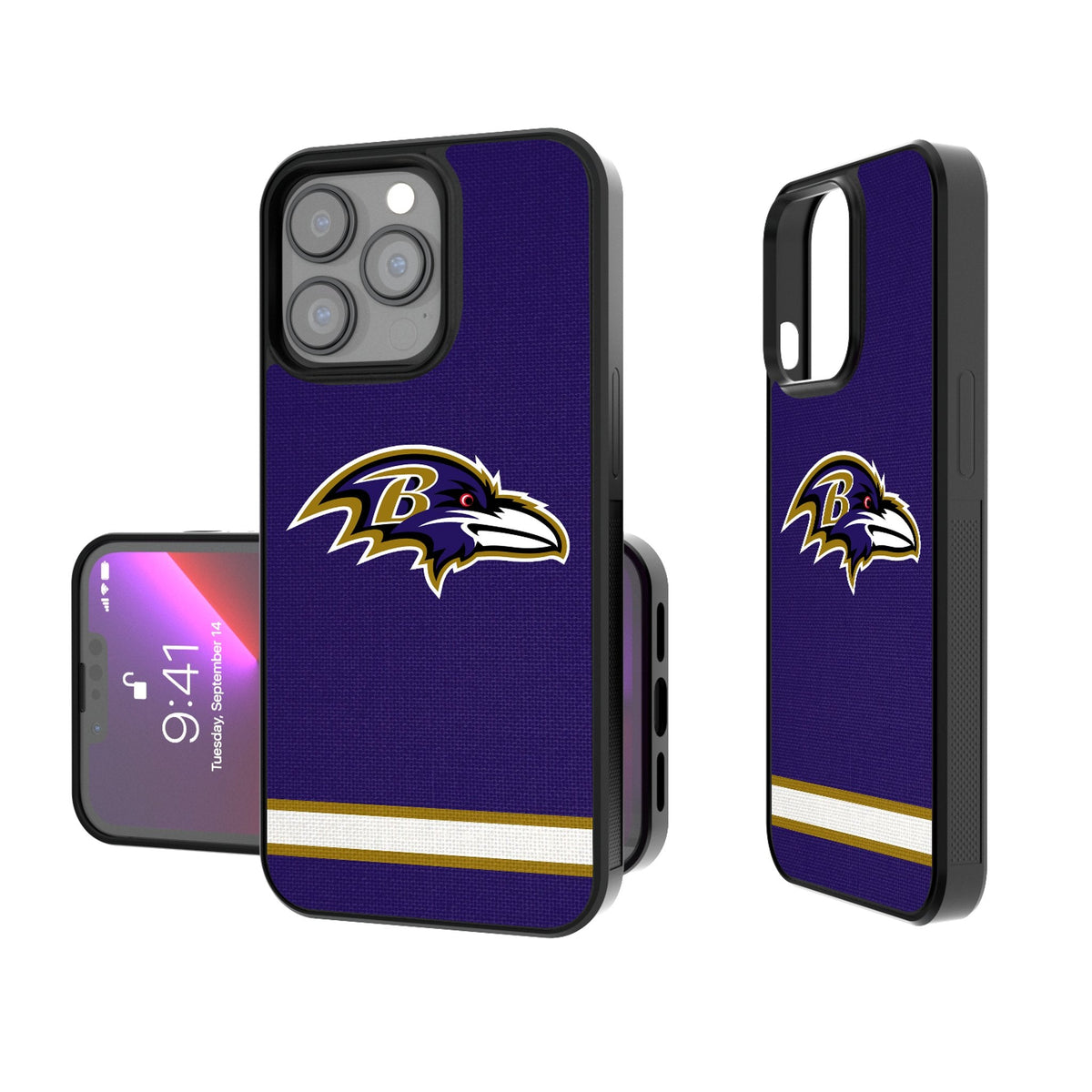 Baltimore Ravens Stripe Bump Phone Case 1