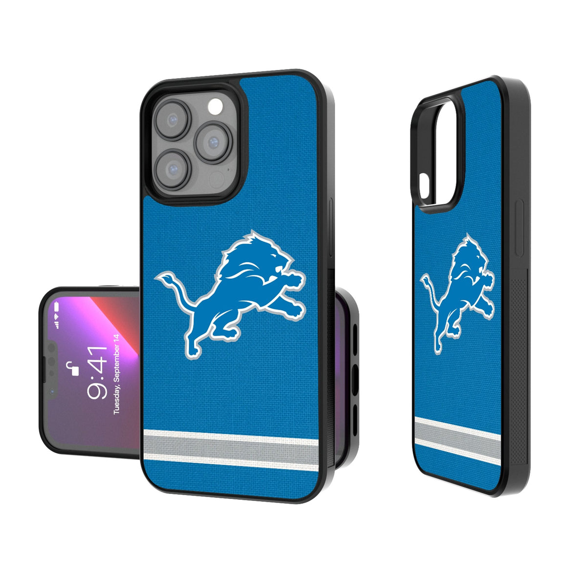 Detroit Lions Stripe Bump Phone Case 1