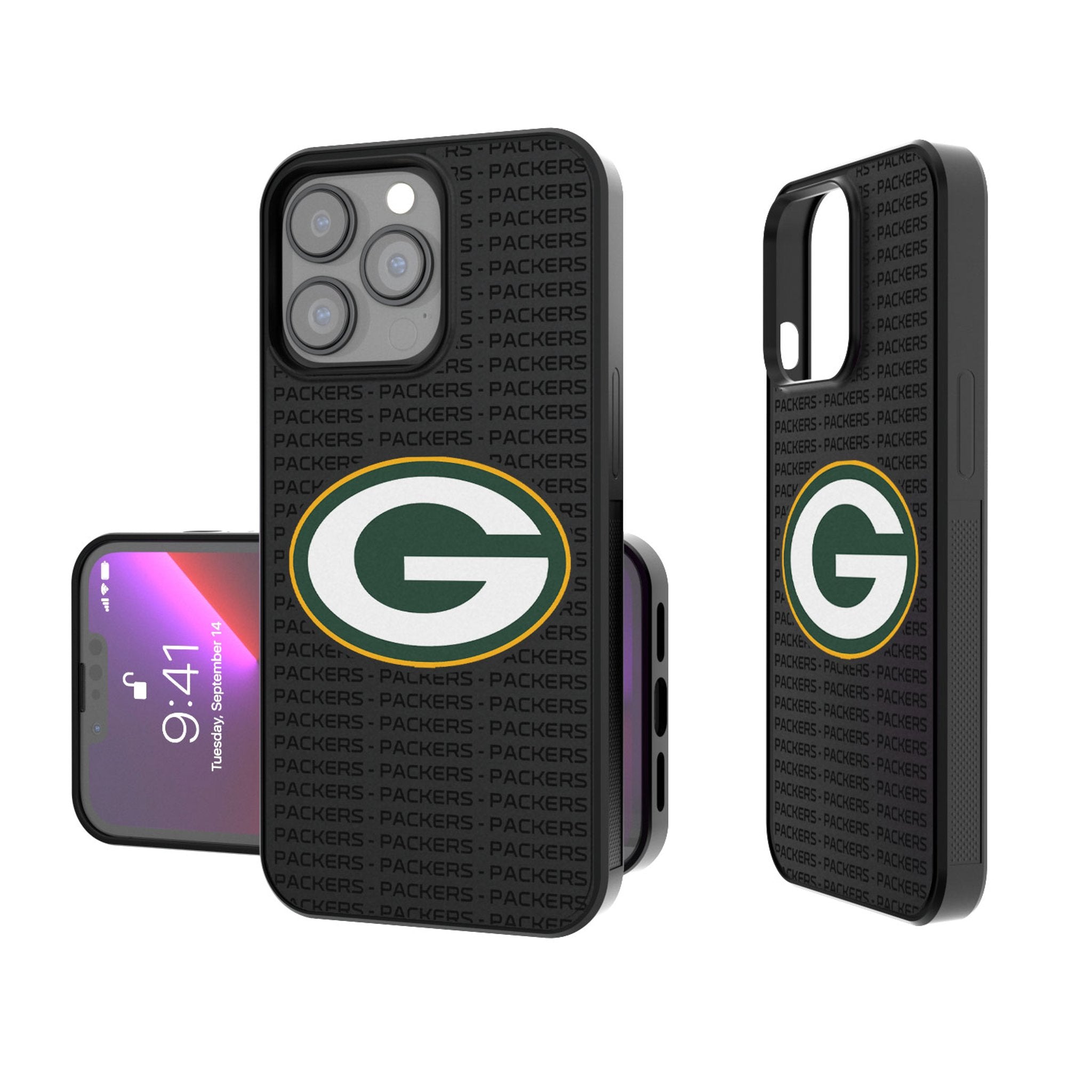 Green Bay Packers Text Backdrop Bump Phone Case 1