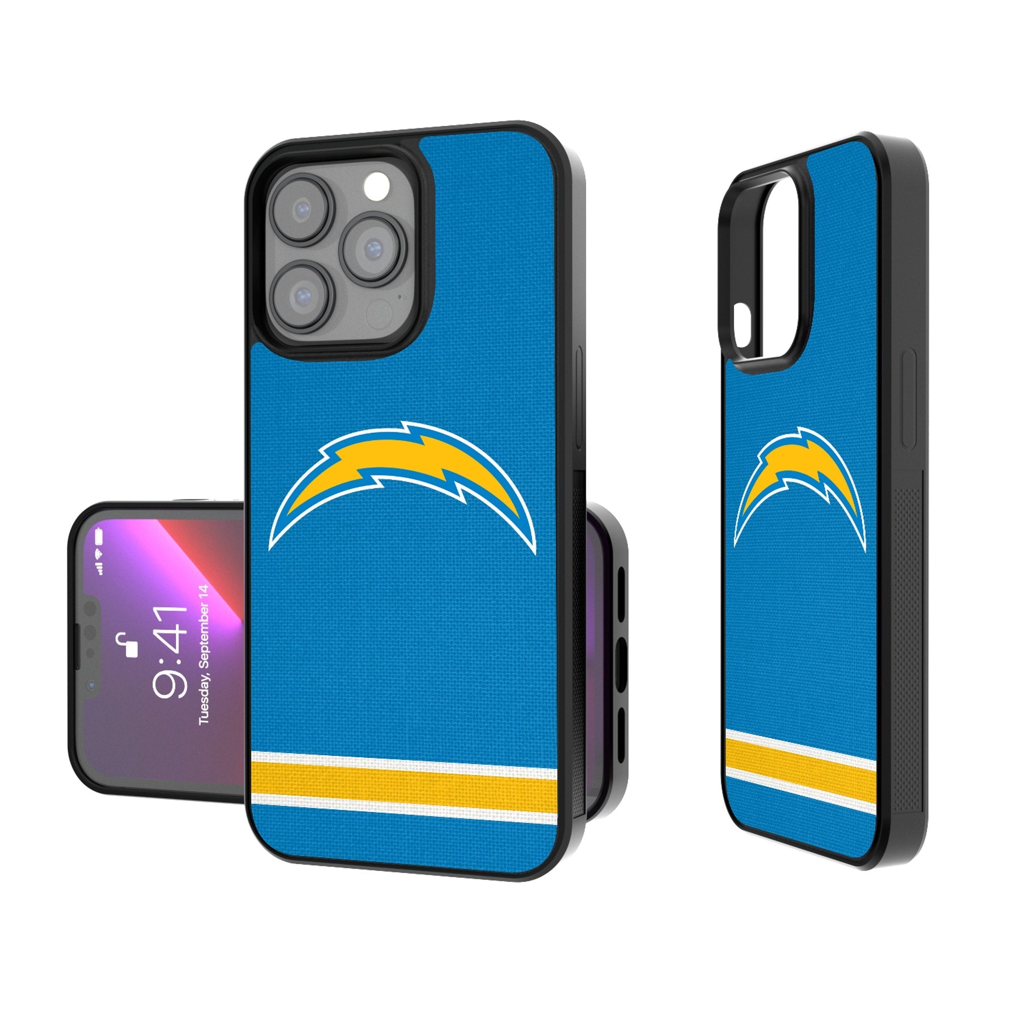 Los Angeles Chargers Stripe Bump Phone Case 1