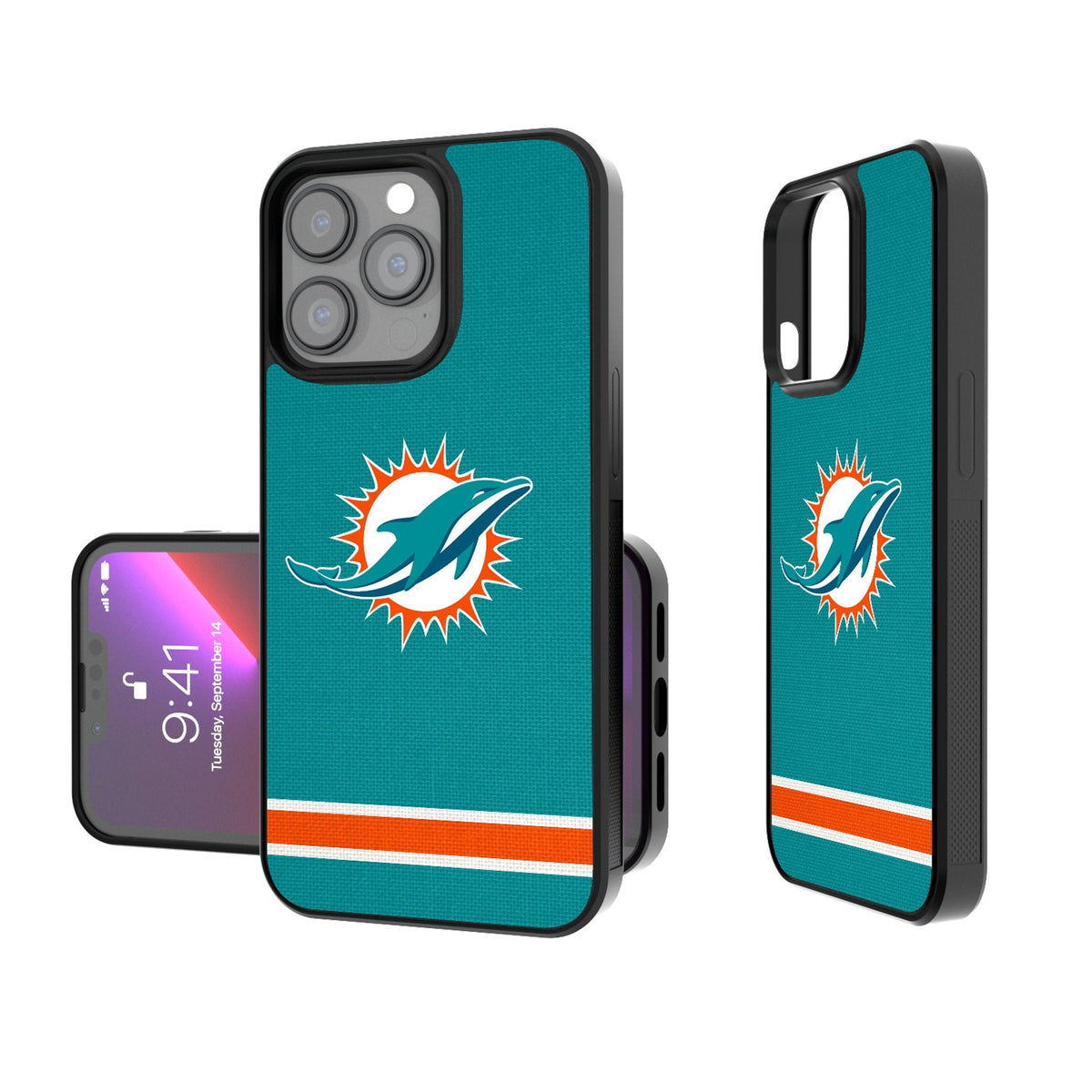 Miami Dolphins Stripe Bump Phone Case 1