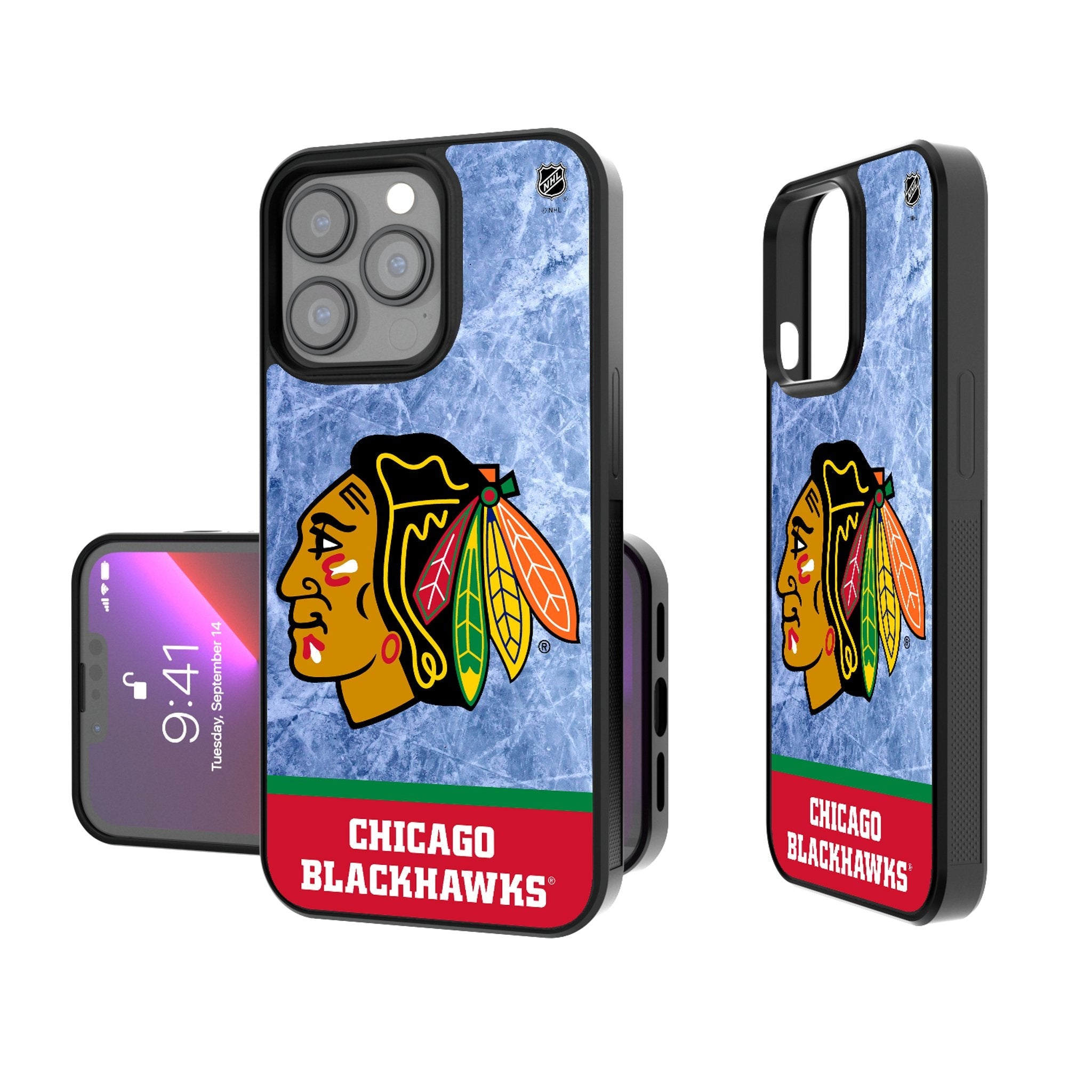 Chicago Blackhawks Ice Wordmark Bump Phone Case