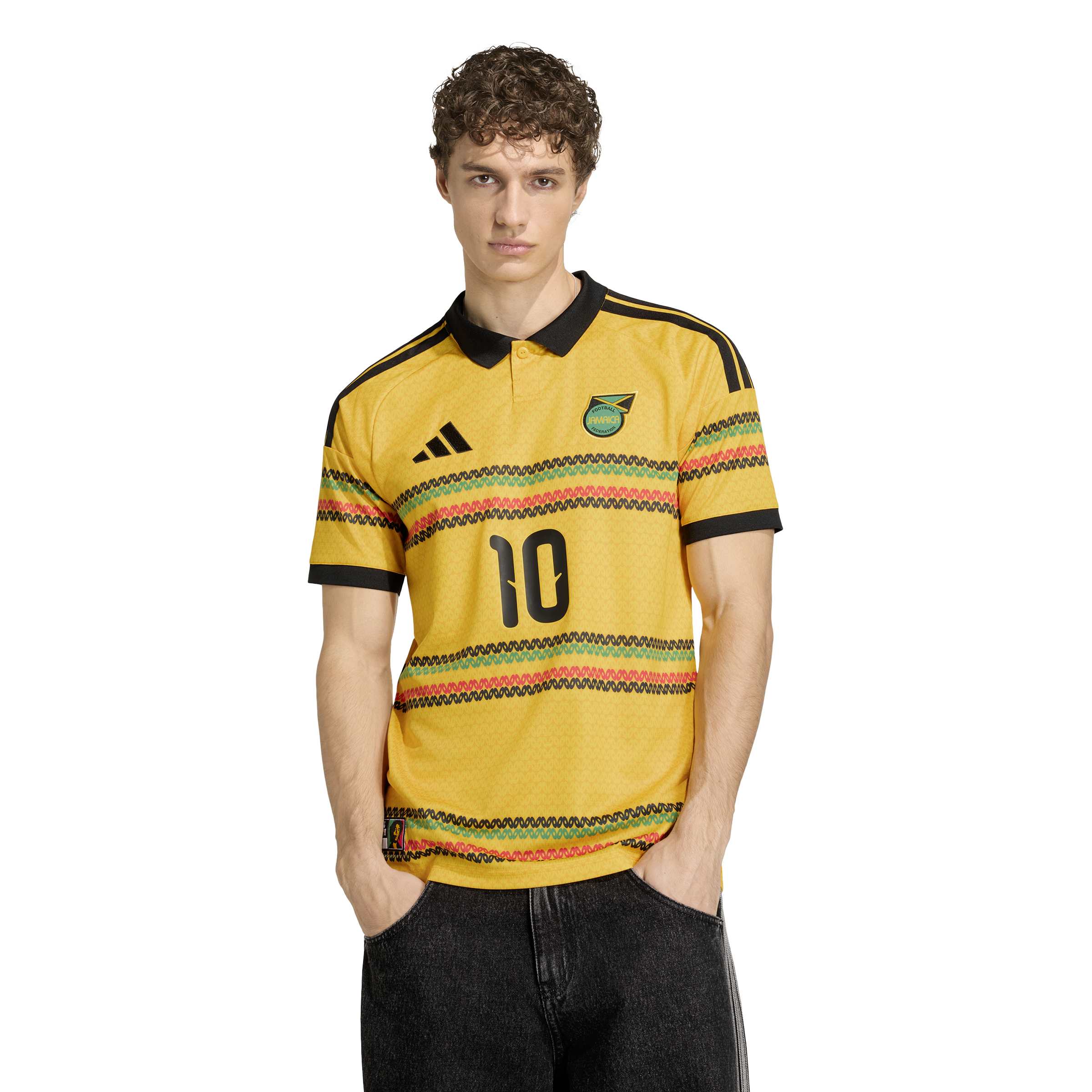 Adidas Mens Jamaica 26 x Bob Marley Home Jersey - Gold 1