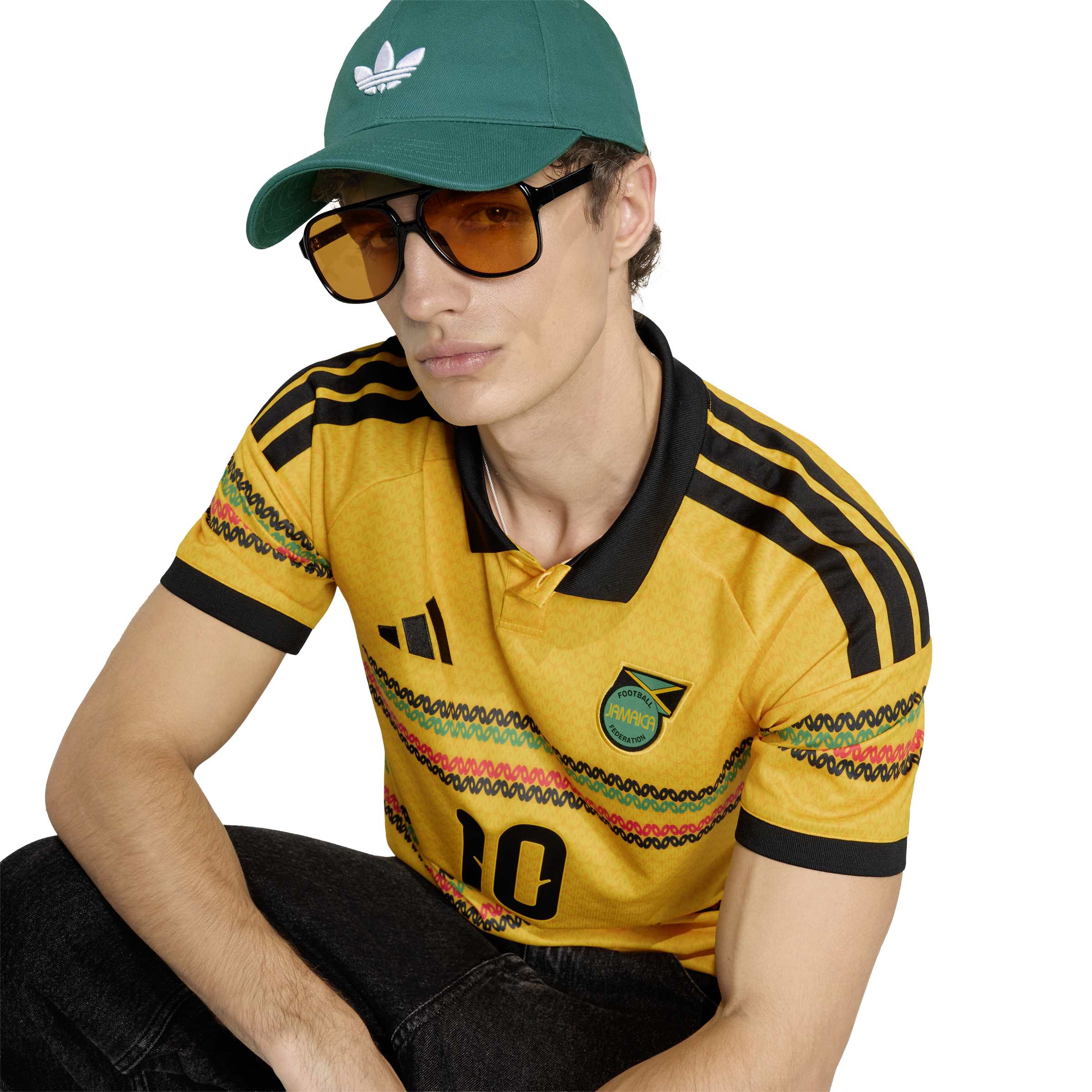 Adidas Mens Jamaica 26 x Bob Marley Home Jersey - Gold 3