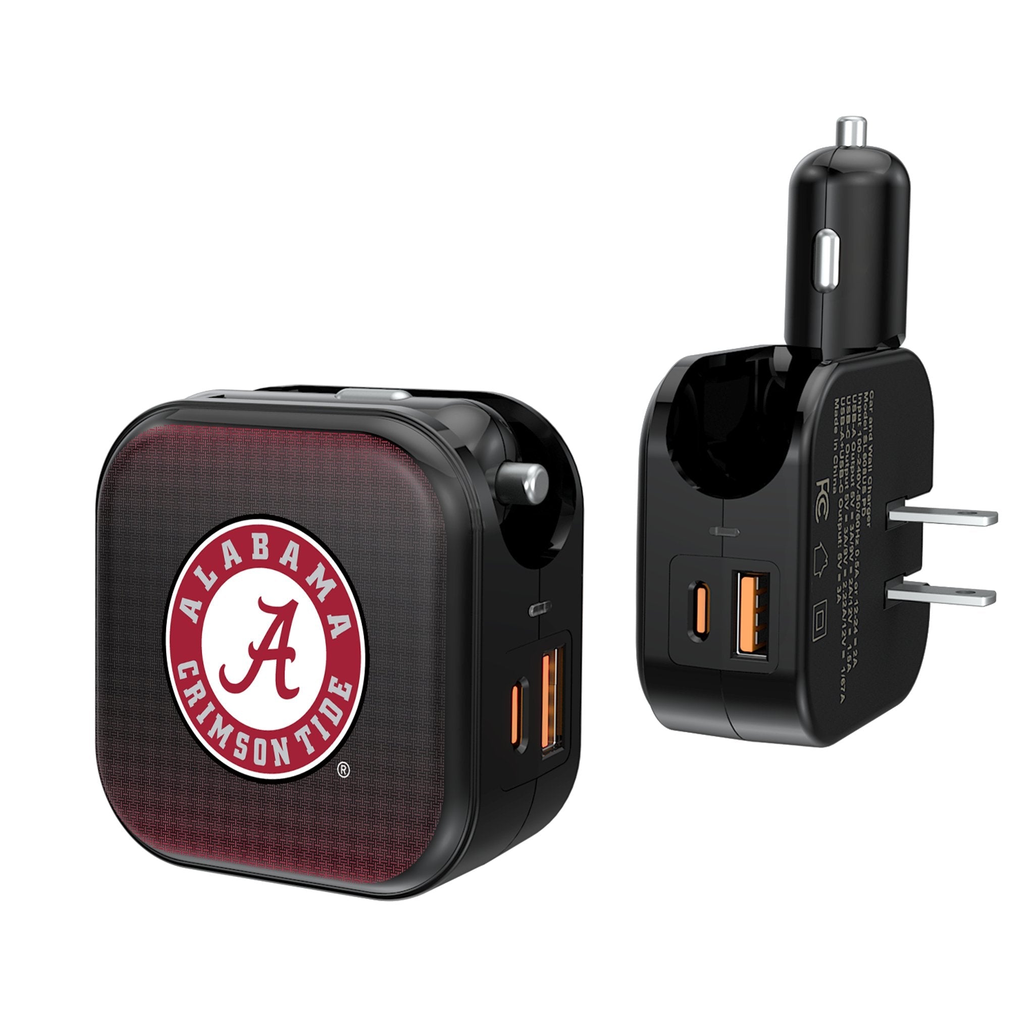 University of Alabama Crimson Tide Linen 2 in 1 USB A/C Charger 1