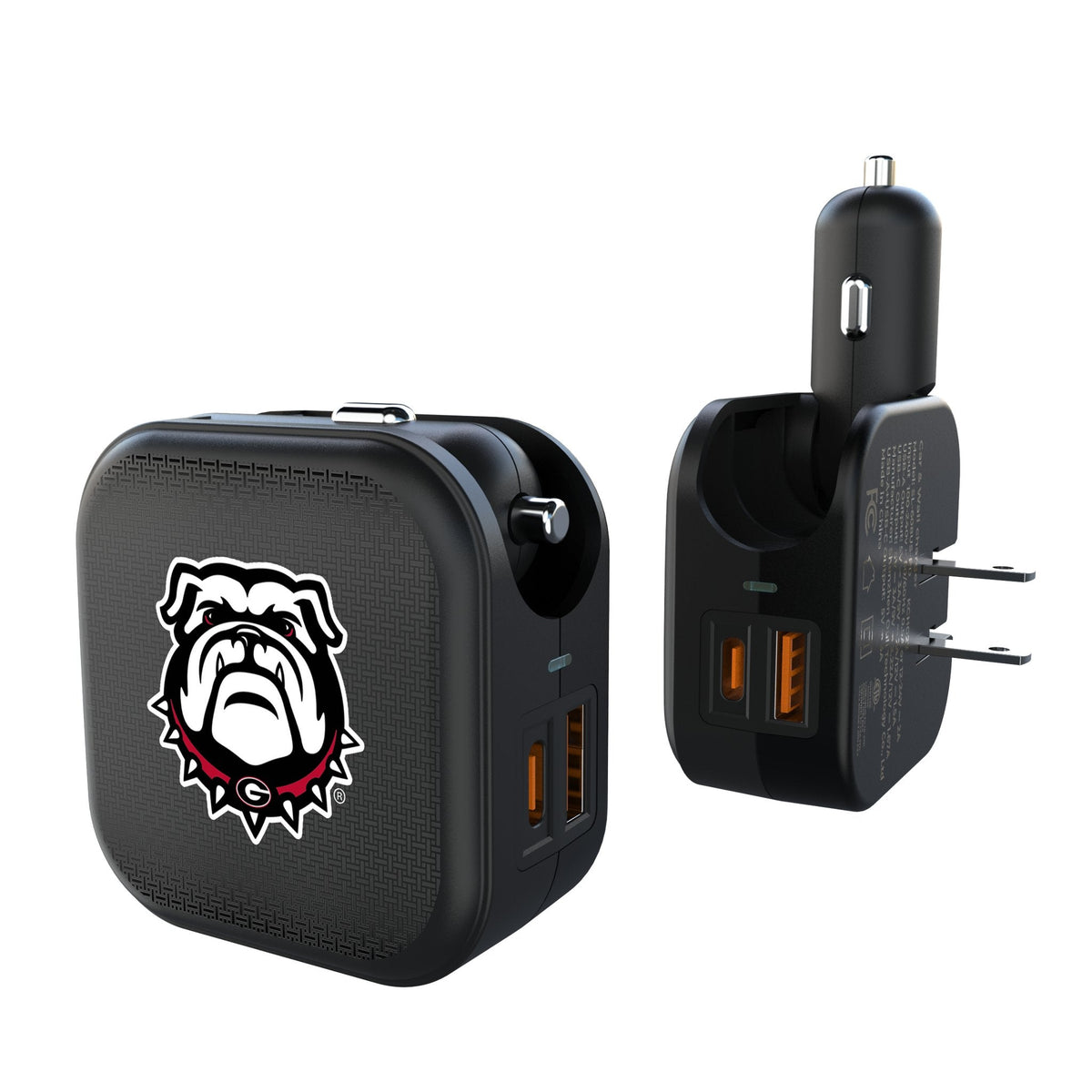 University of Georgia Bulldogs Uga Linen 2 in 1 USB A/C Charger