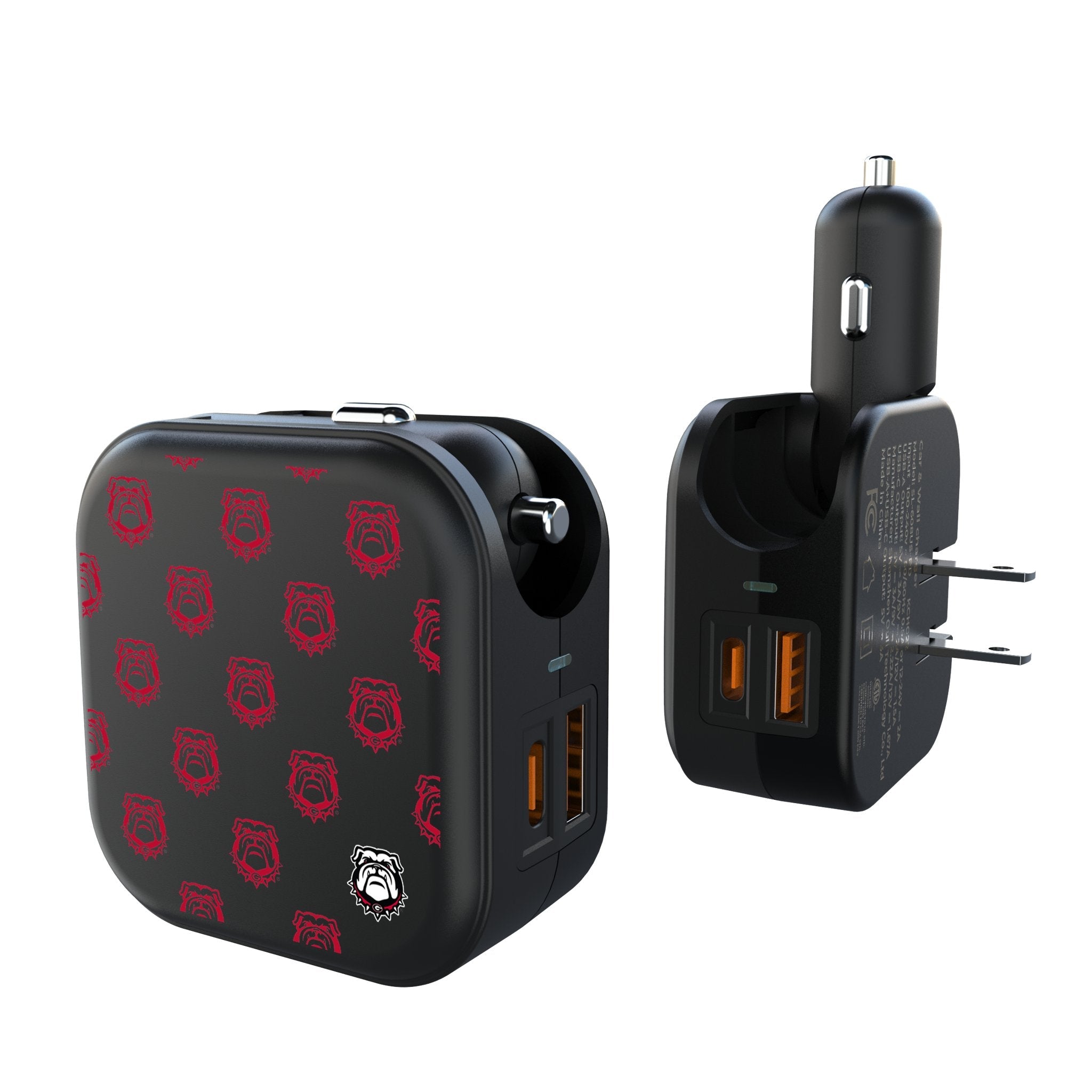 University of Georgia Bulldogs Uga Fashion Pattern 2 in 1 USB A/C Charger 1