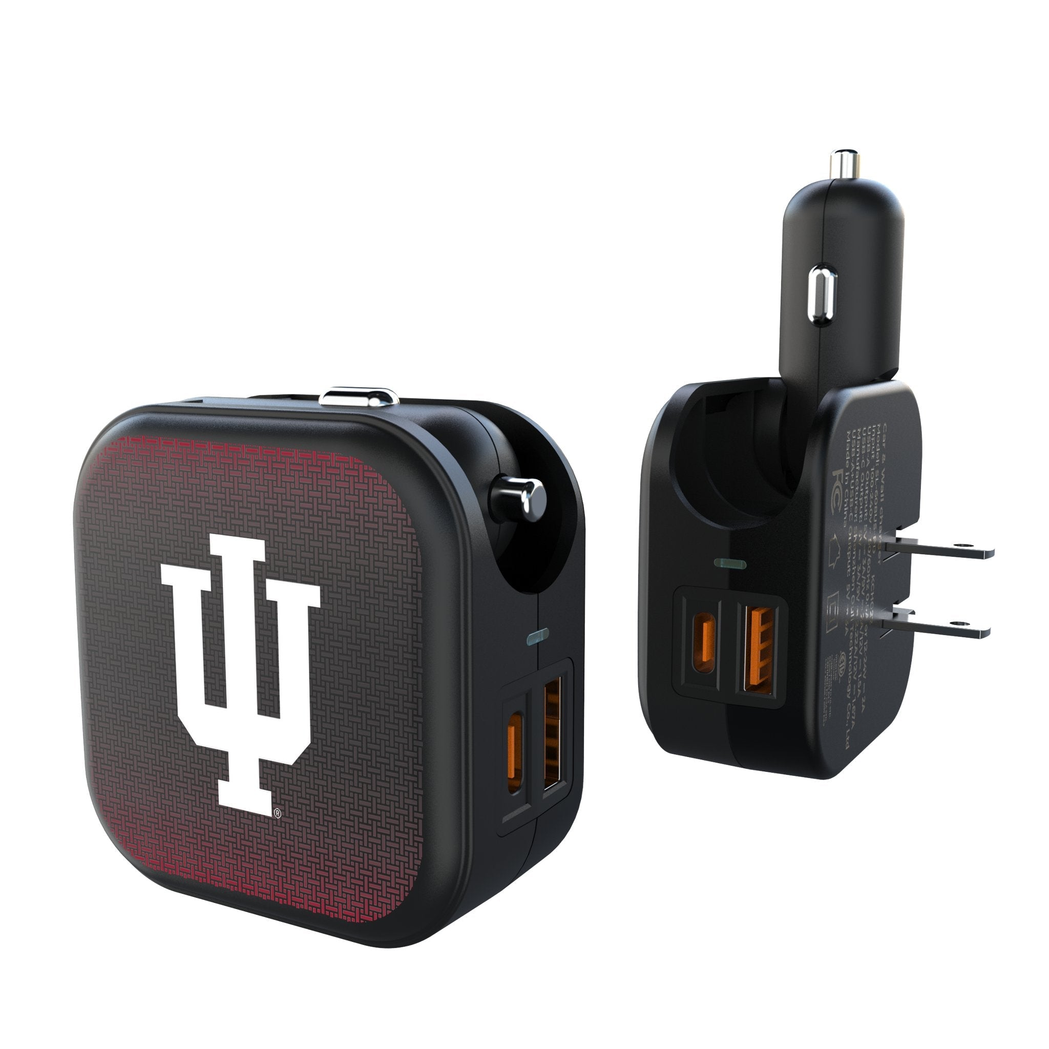 Indiana University Hoosiers Linen 2 in 1 USB A/C Charger 1