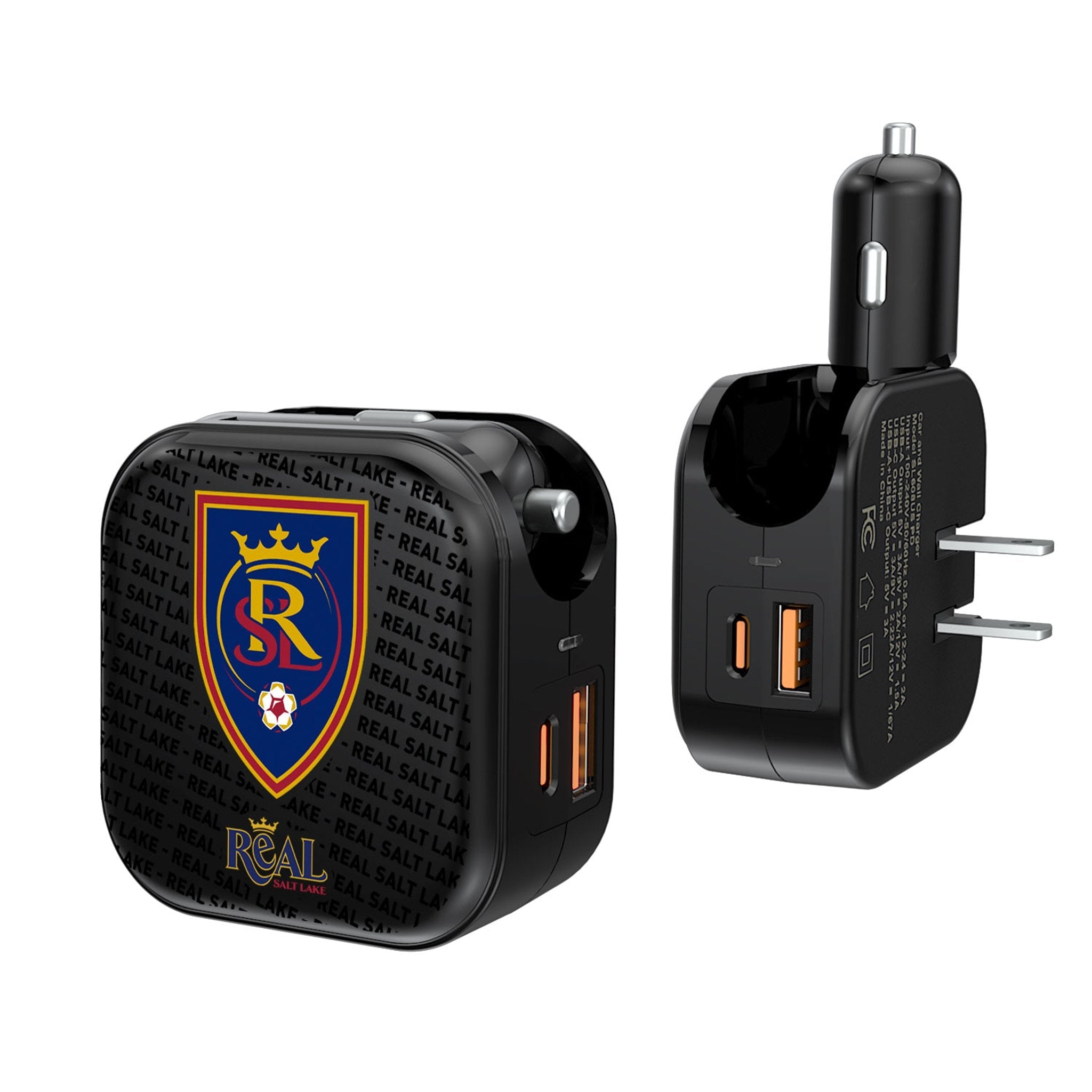 Real Salt Lake   Text Backdrop 2 in 1 USB A/C Charger
