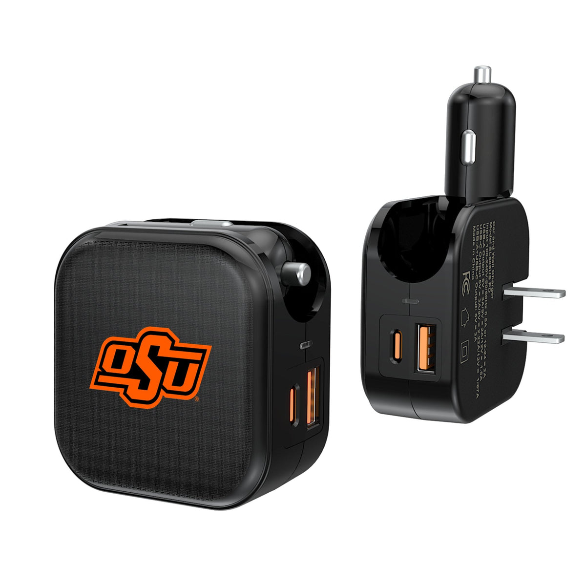 Oklahoma State University Cowboys Linen 2 in 1 USB A/C Charger 1